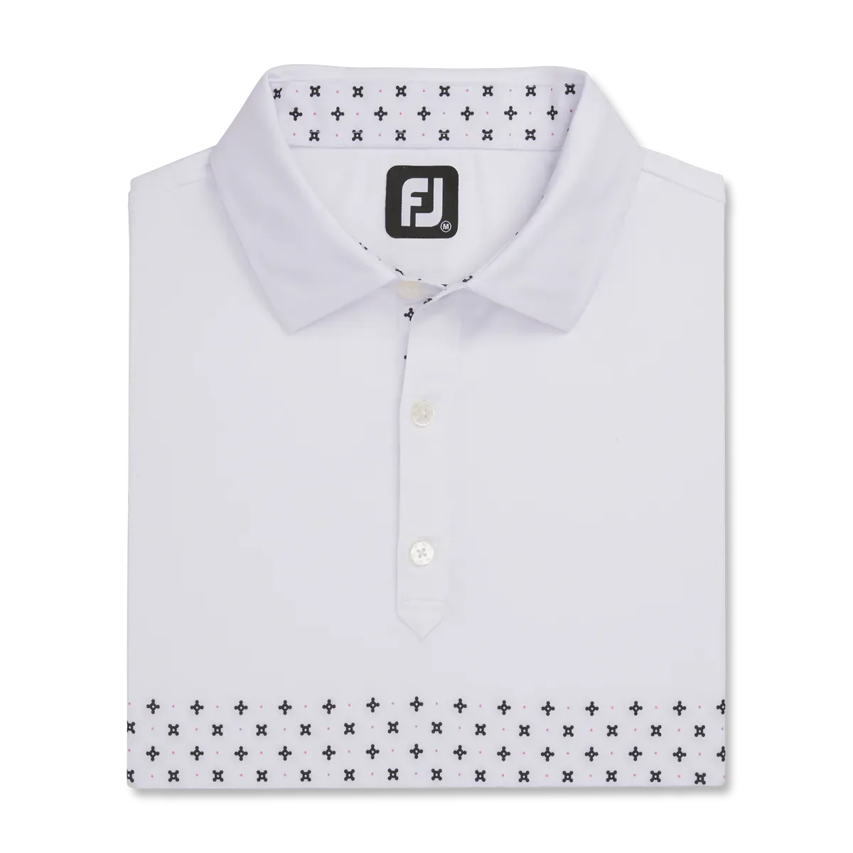 2023 FootJoy Mens Engineered Foulard Polo - White / Orchid / Black