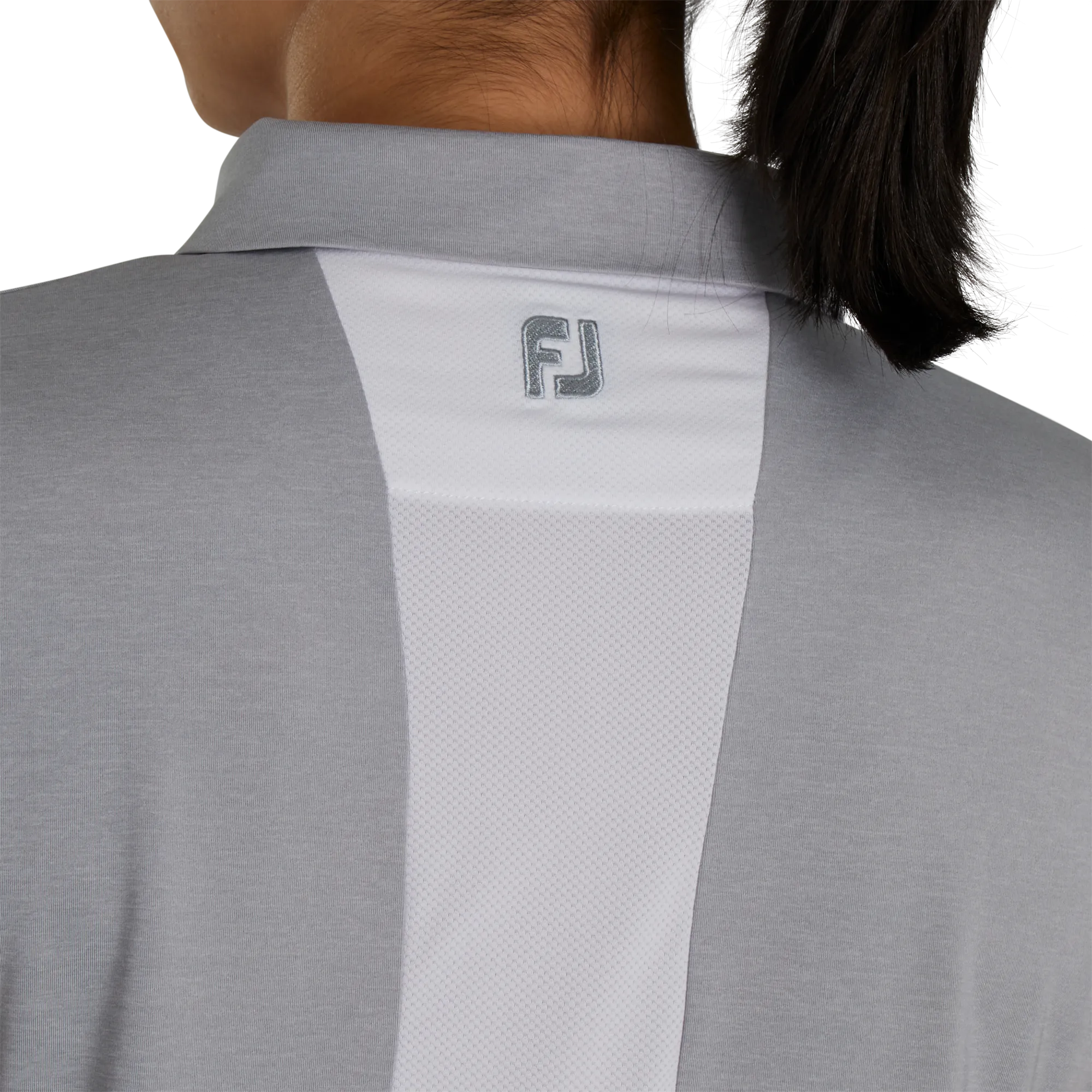 2024 FootJoy Women's Short Sleeve 1/4 Zip Polo - Heather Grey / White