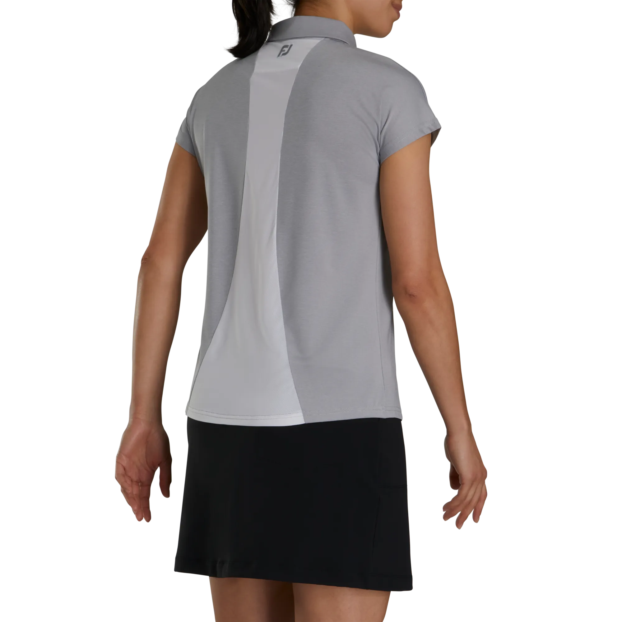 2024 FootJoy Women's Short Sleeve 1/4 Zip Polo - Heather Grey / White