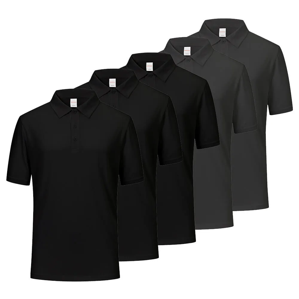 5 Pack Men's Quick Dry Polo Shirts