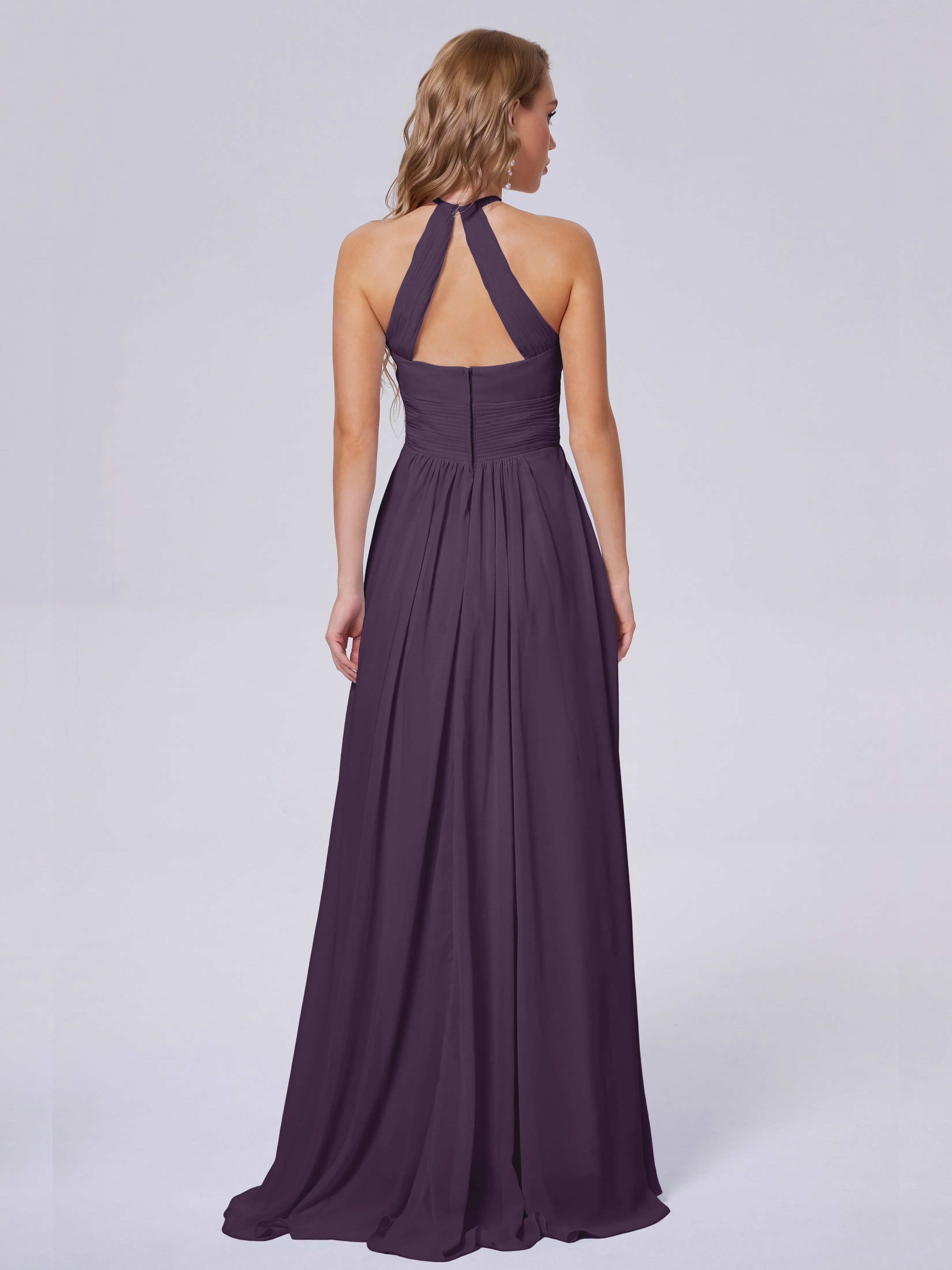 Adaline Awesome Halter Chiffon Bridesmaid Dresses