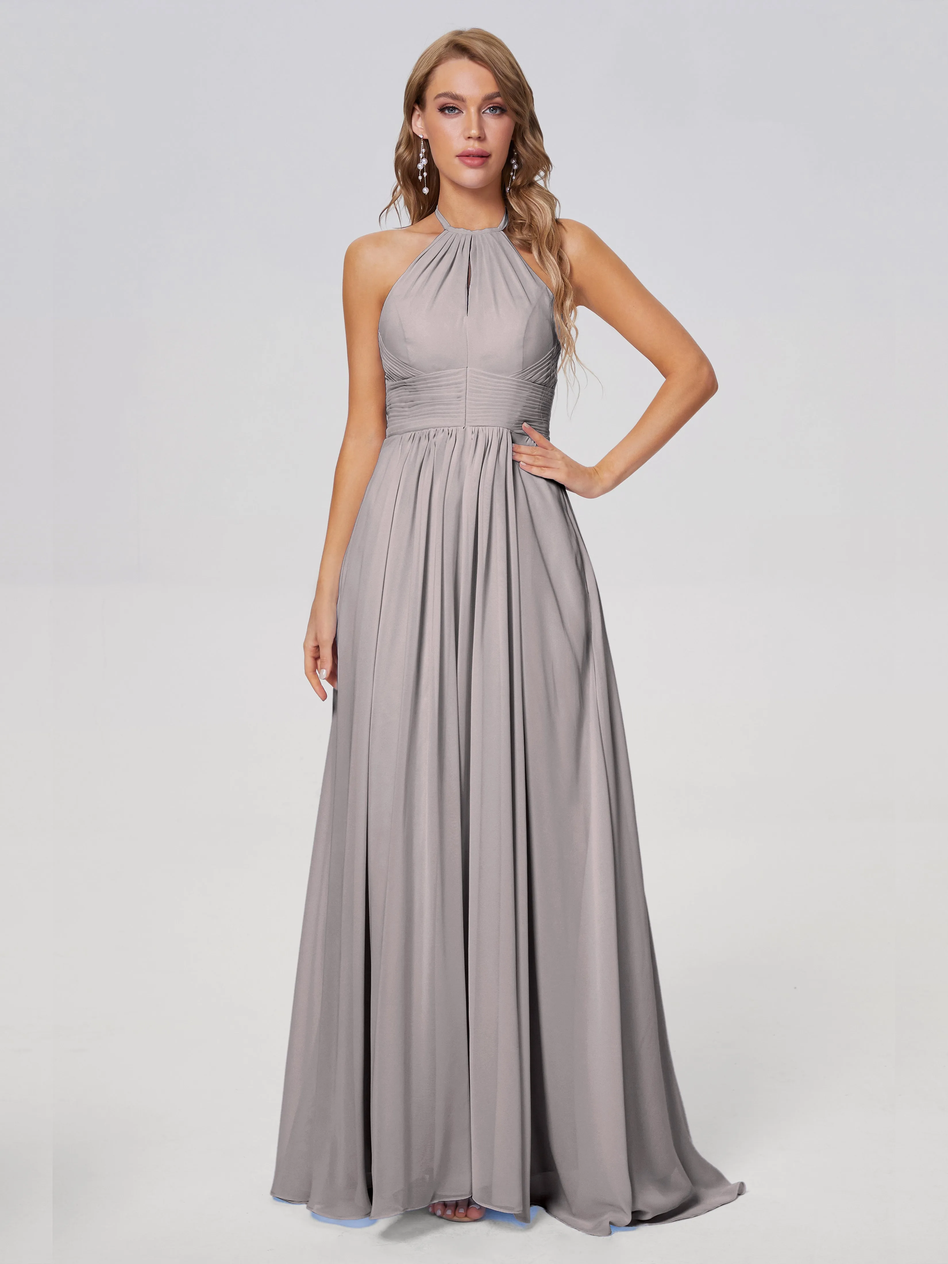 Adaline Awesome Halter Chiffon Bridesmaid Dresses