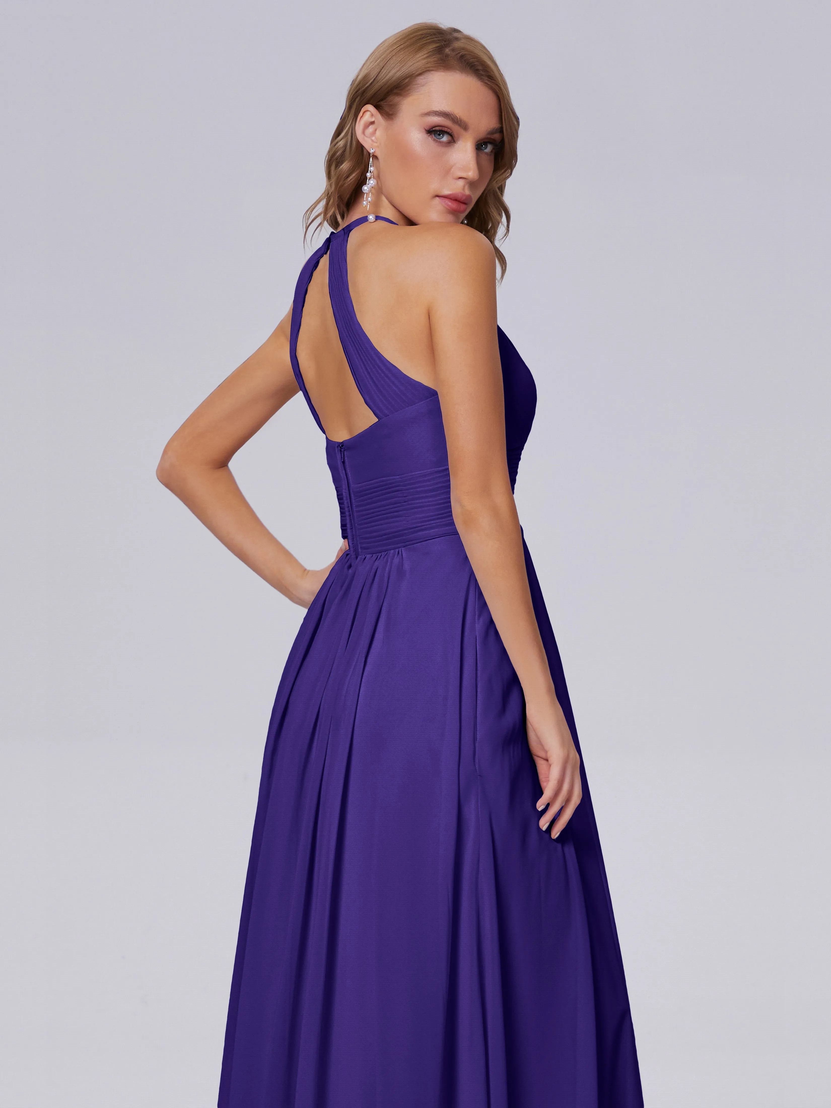 Adaline Awesome Halter Chiffon Bridesmaid Dresses