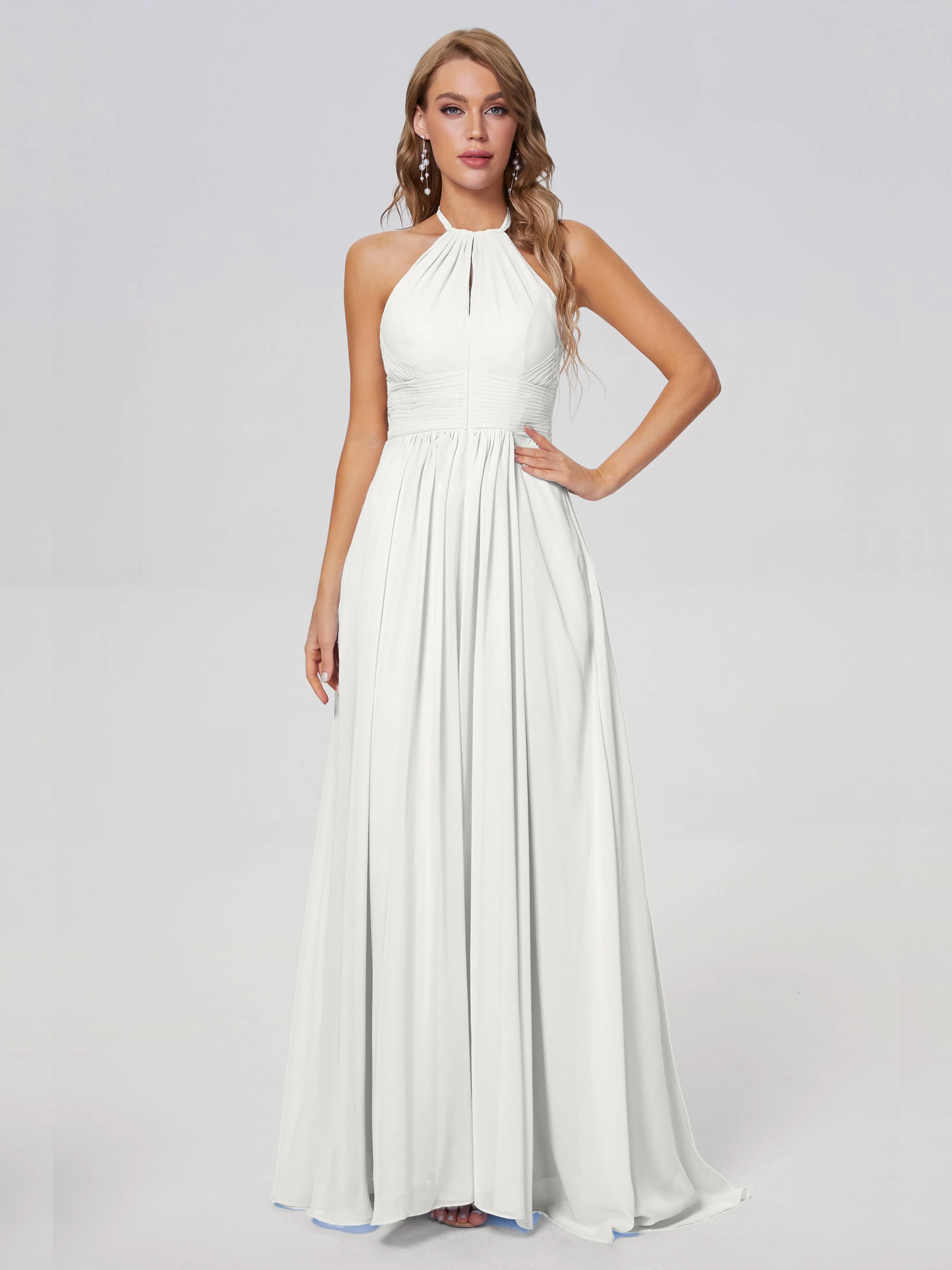 Adaline Awesome Halter Chiffon Bridesmaid Dresses