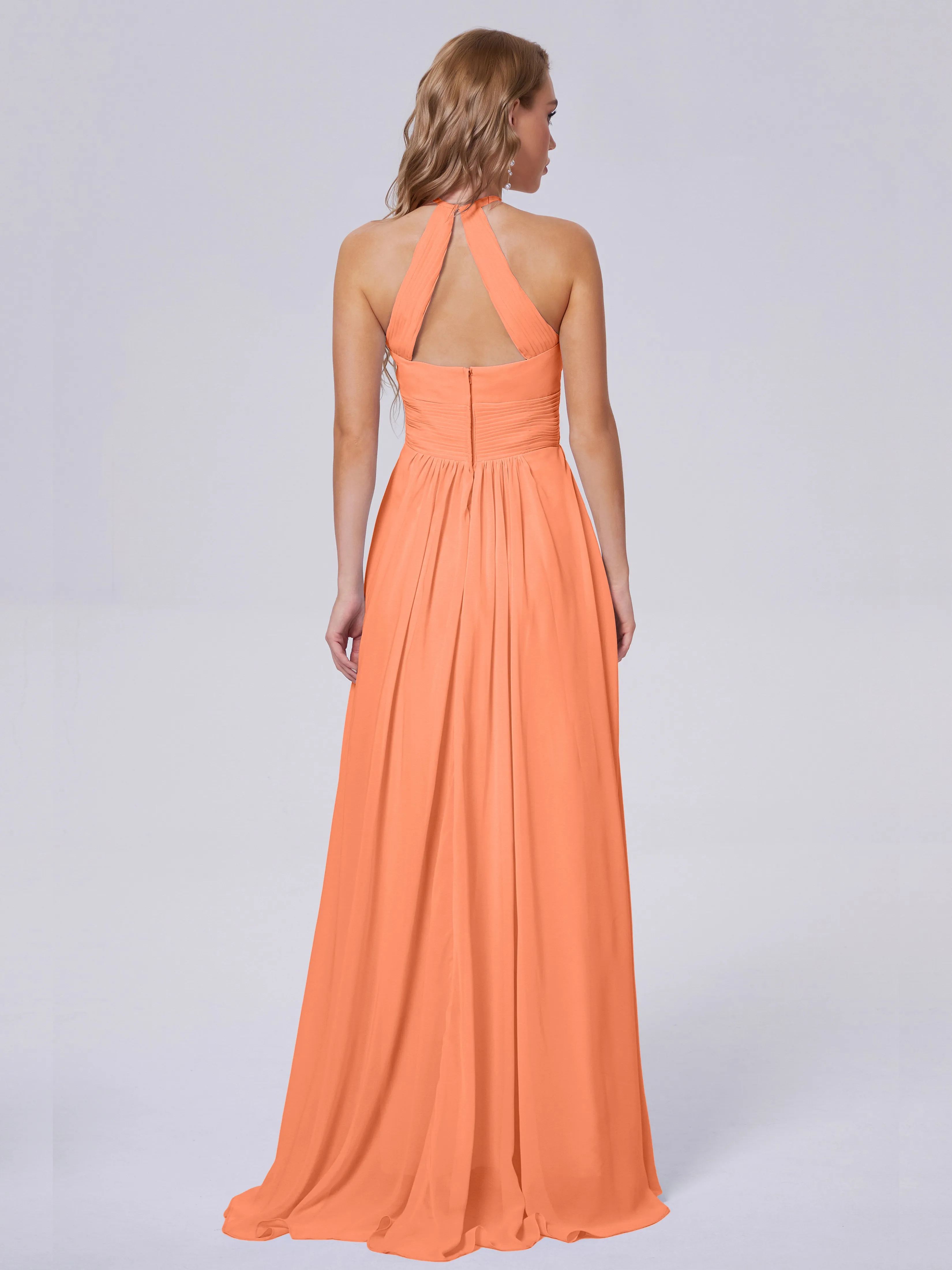 Adaline Awesome Halter Chiffon Bridesmaid Dresses