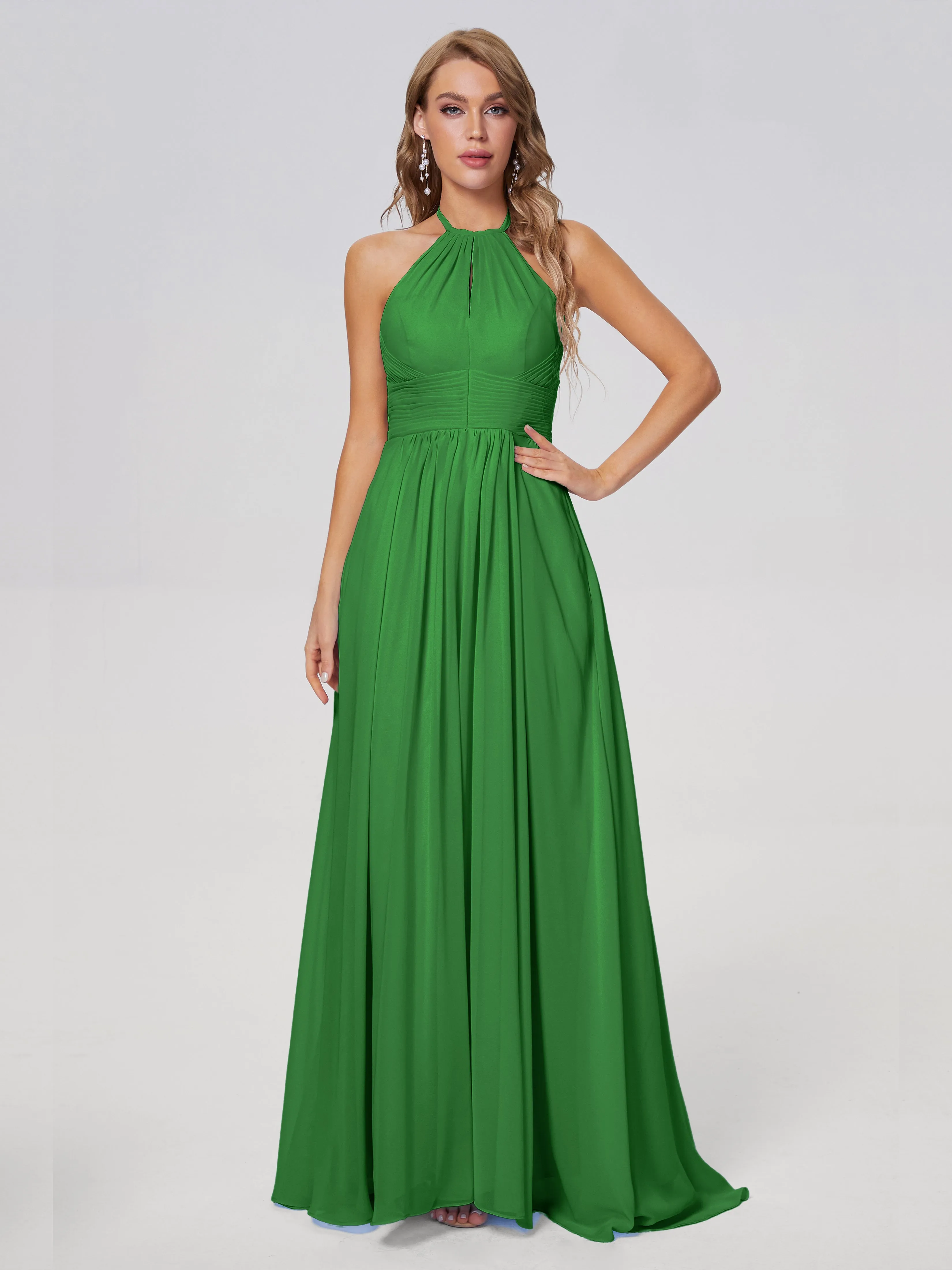 Adaline Awesome Halter Chiffon Bridesmaid Dresses