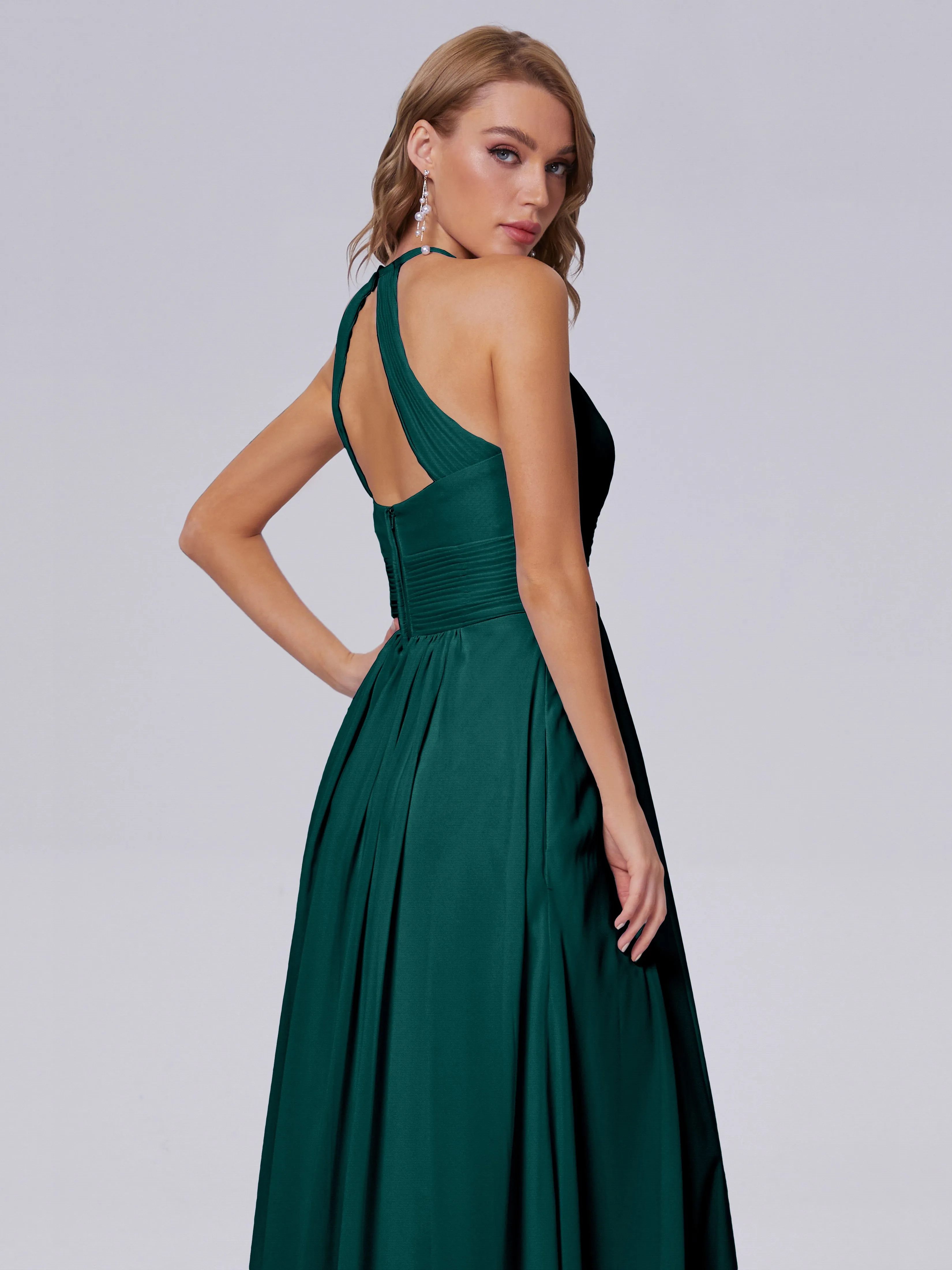 Adaline Awesome Halter Chiffon Bridesmaid Dresses