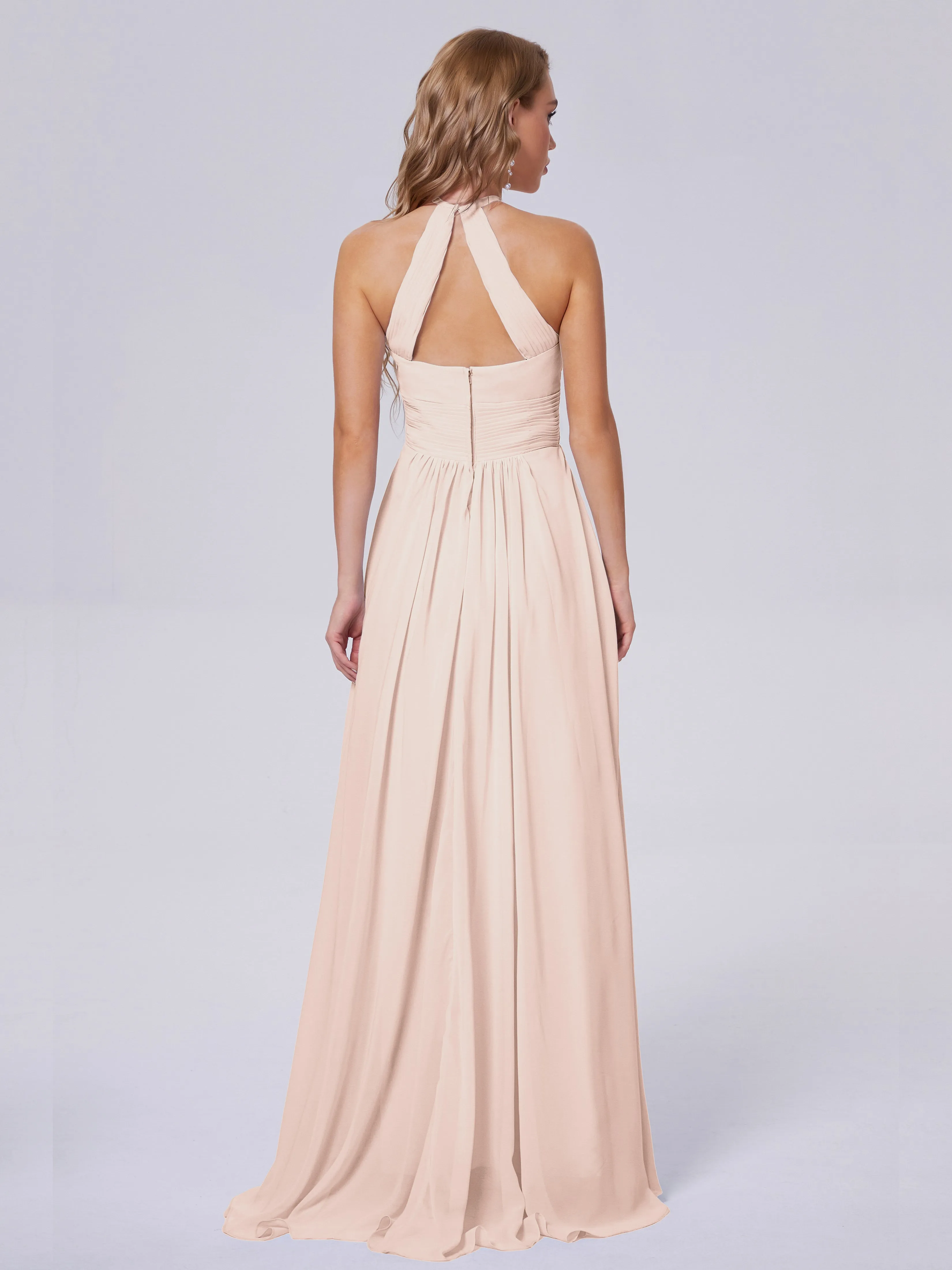 Adaline Awesome Halter Chiffon Bridesmaid Dresses