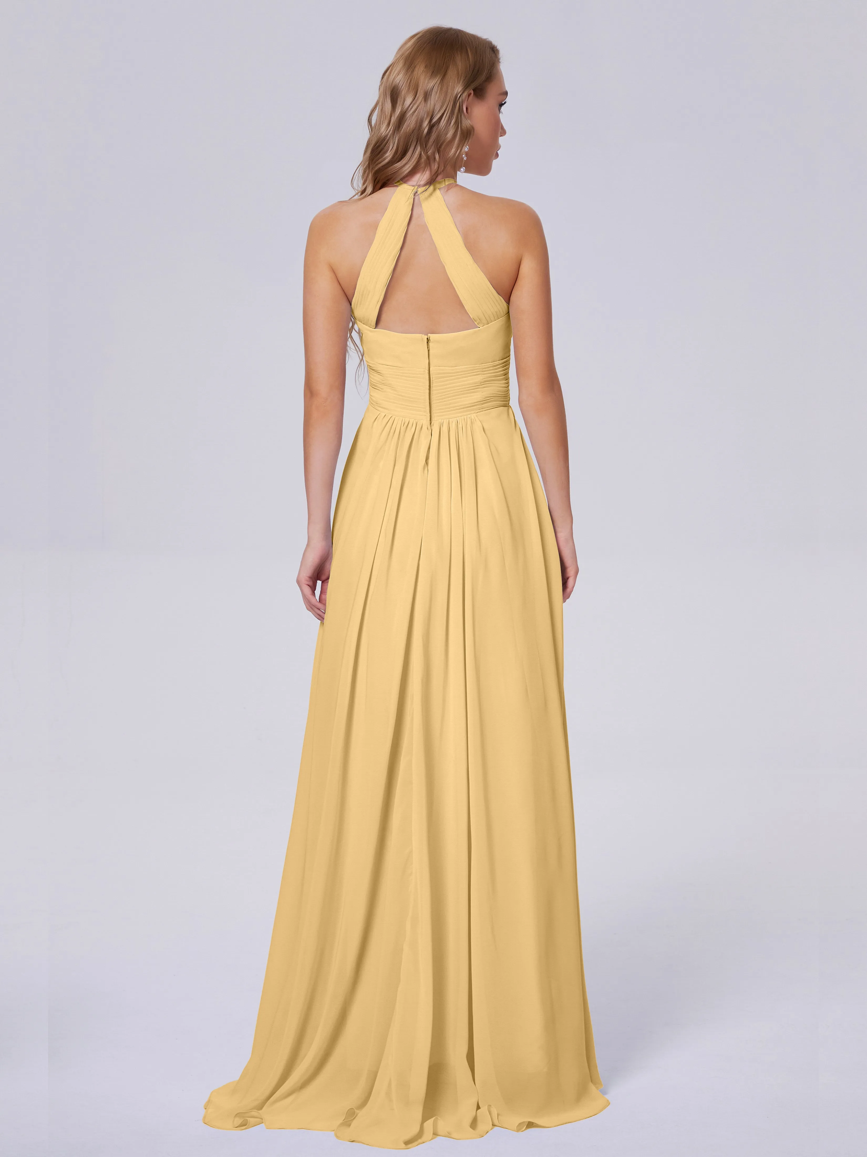 Adaline Awesome Halter Chiffon Bridesmaid Dresses