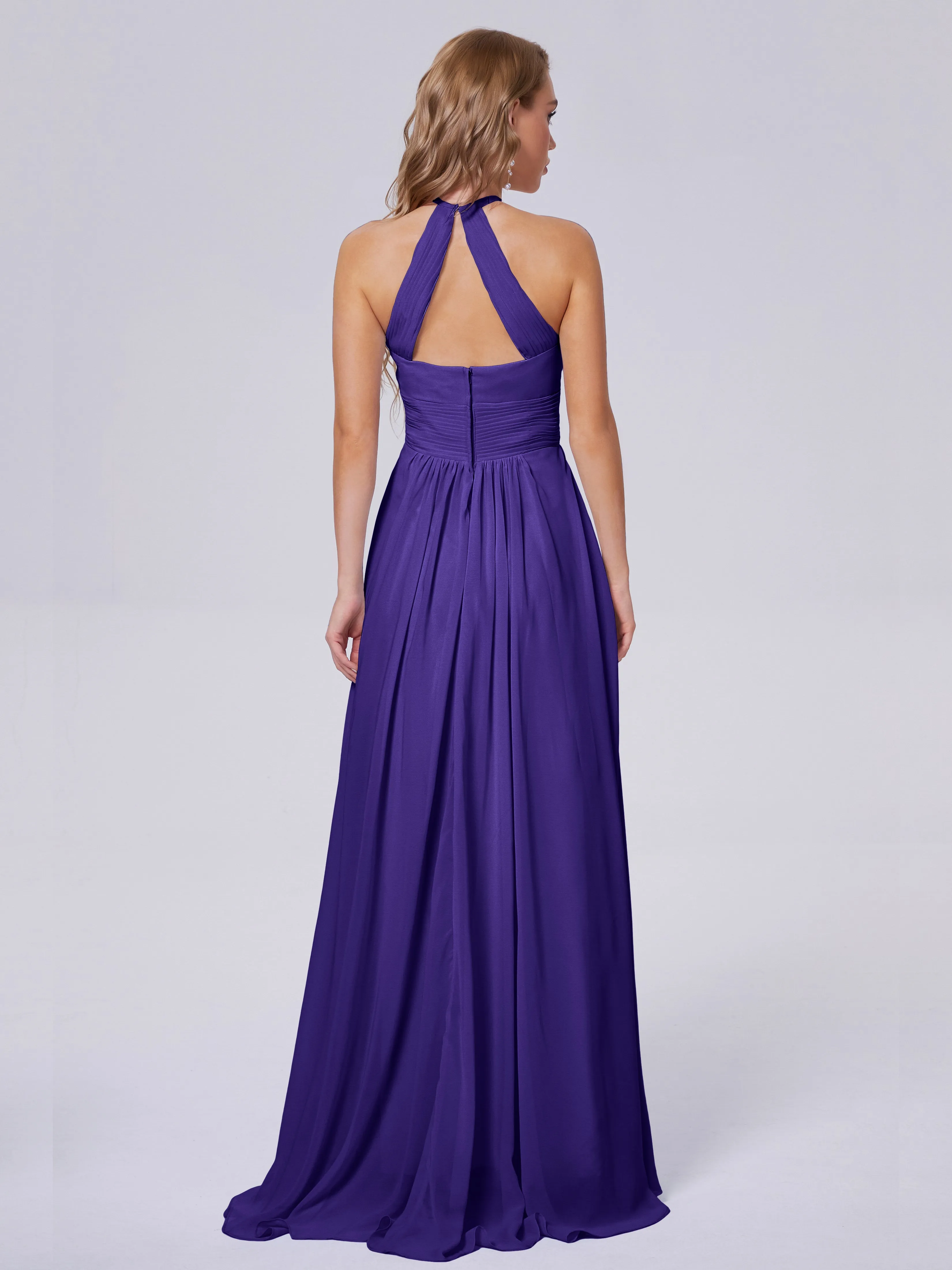 Adaline Awesome Halter Chiffon Bridesmaid Dresses