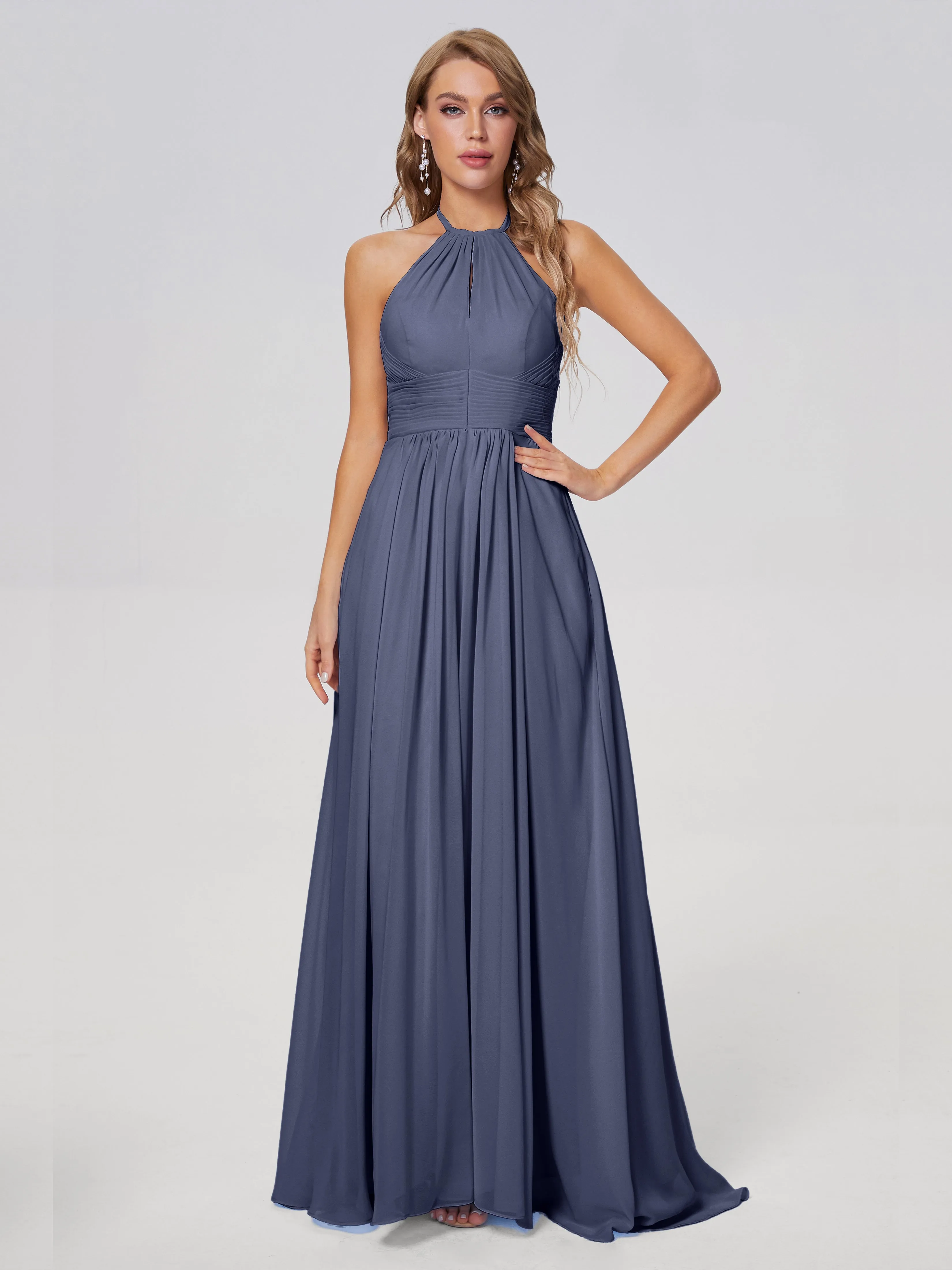 Adaline Awesome Halter Chiffon Bridesmaid Dresses