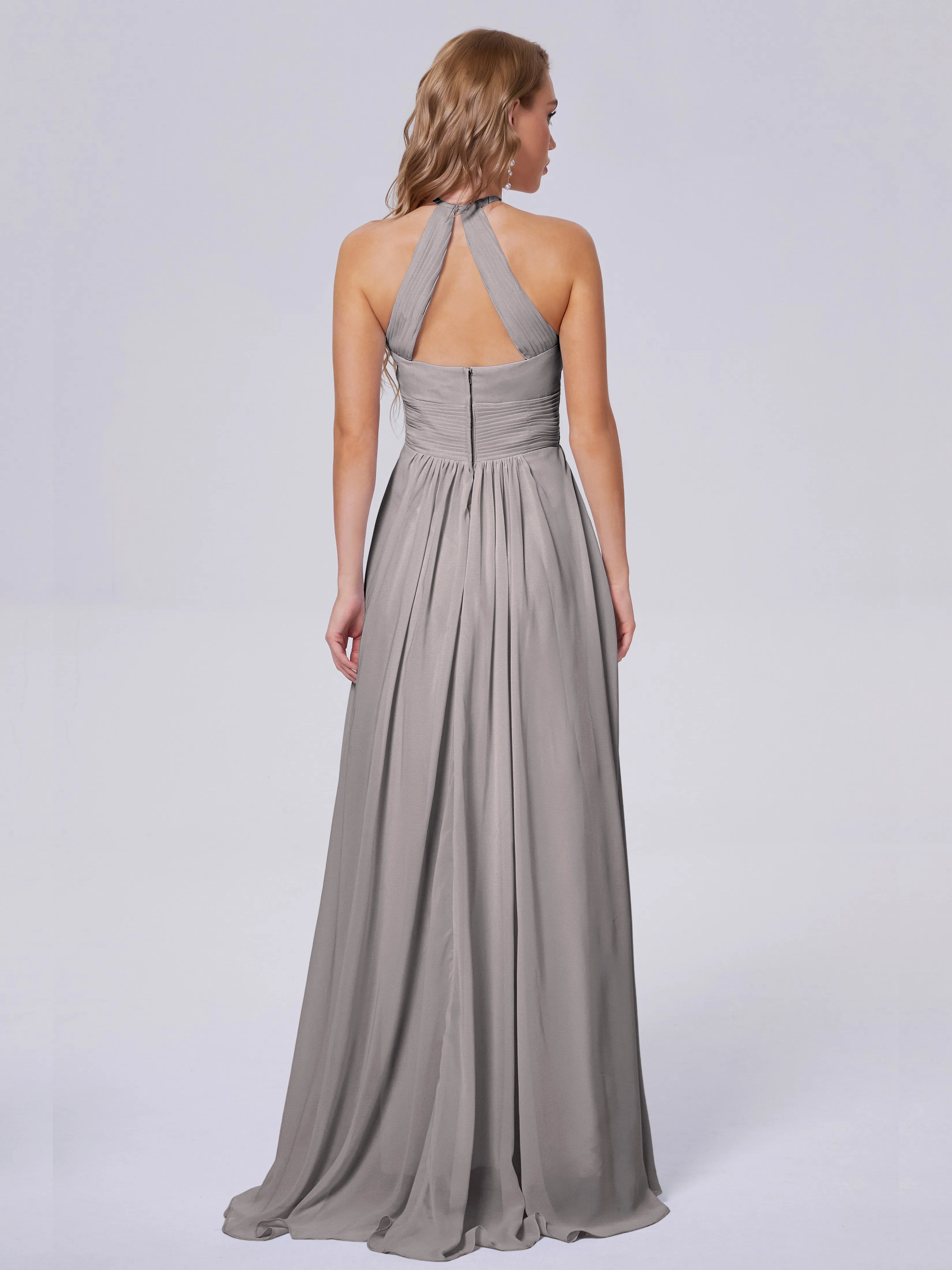 Adaline Awesome Halter Chiffon Bridesmaid Dresses