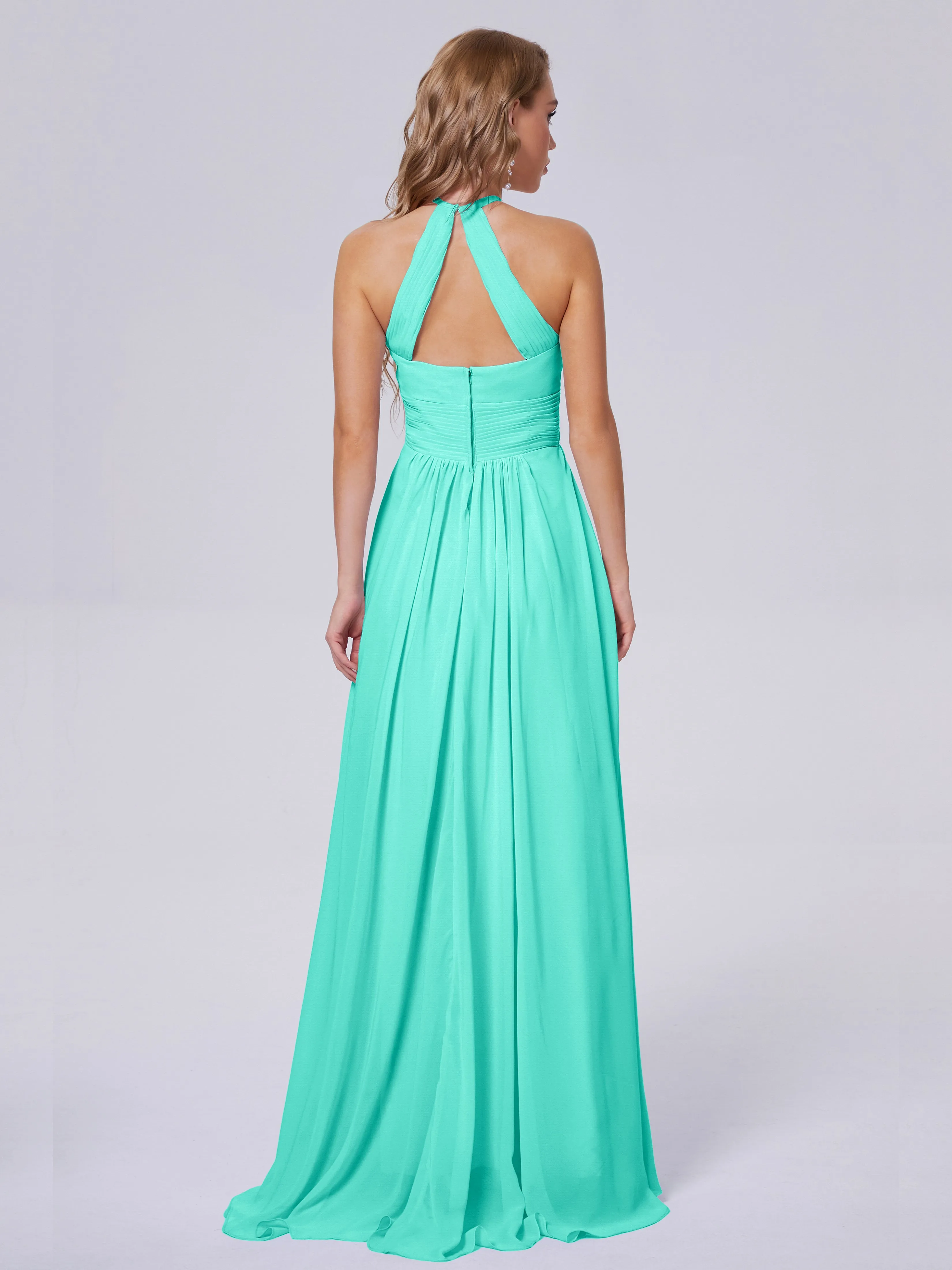 Adaline Awesome Halter Chiffon Bridesmaid Dresses