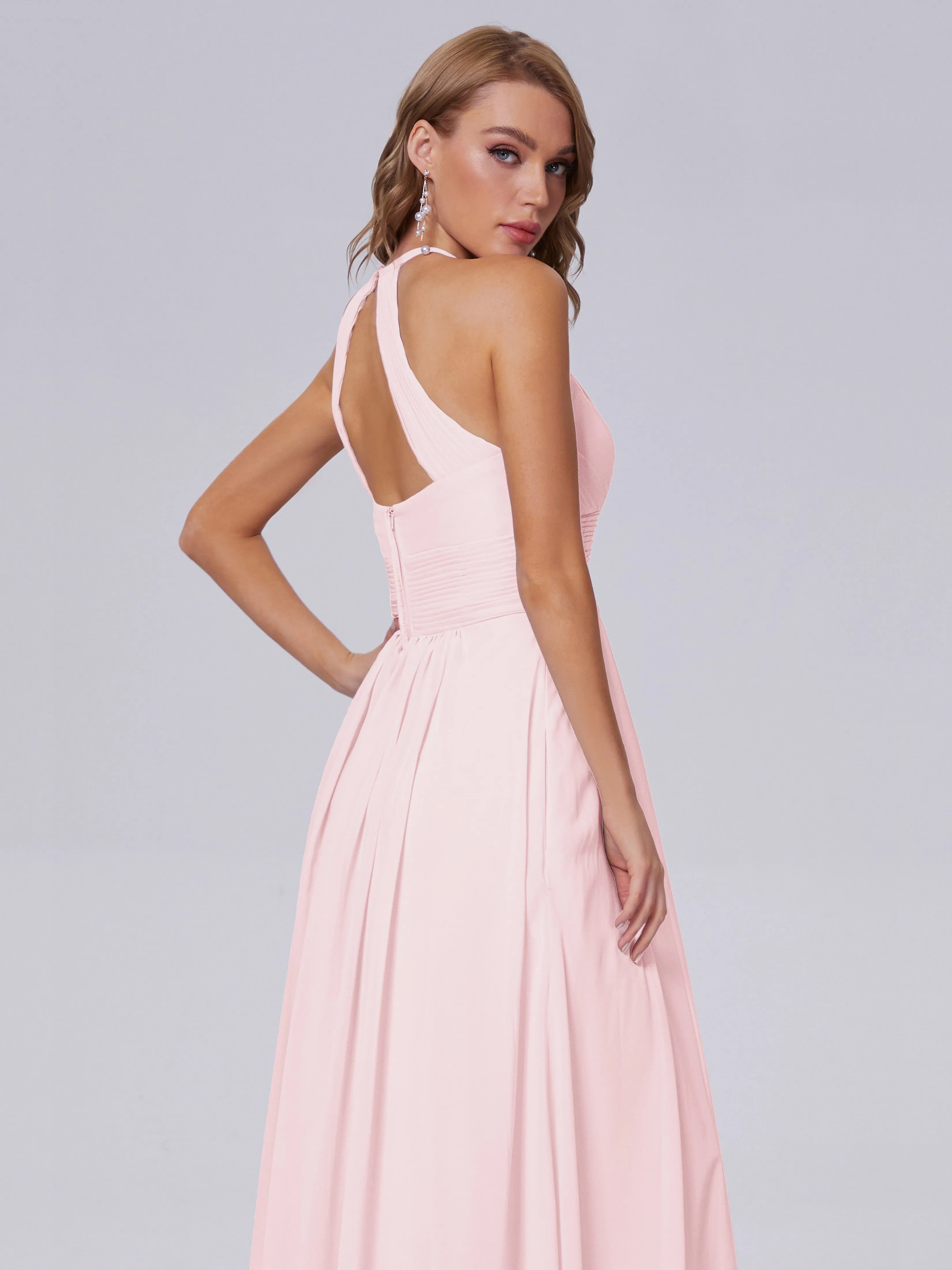 Adaline Awesome Halter Chiffon Bridesmaid Dresses