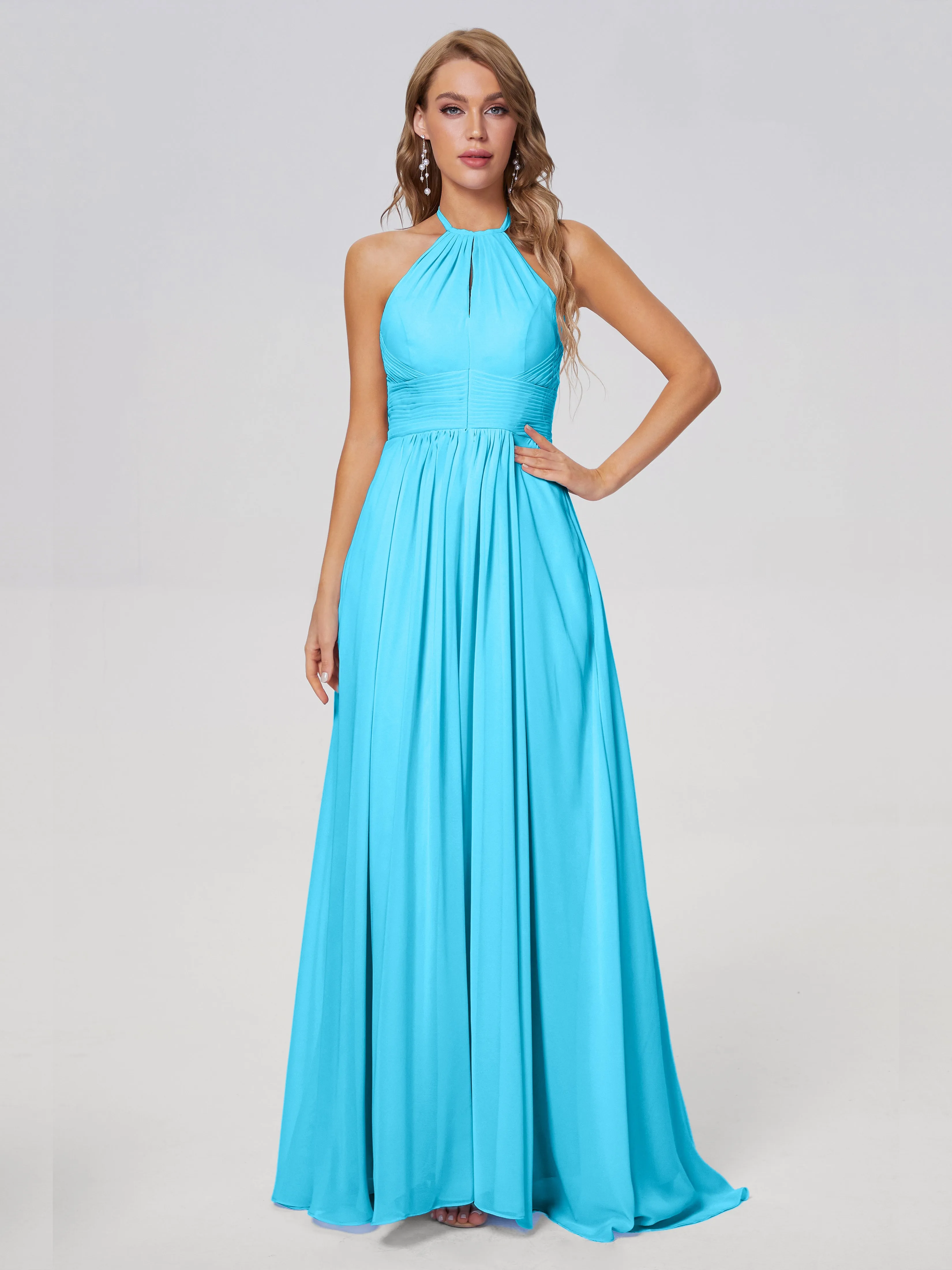 Adaline Awesome Halter Chiffon Bridesmaid Dresses