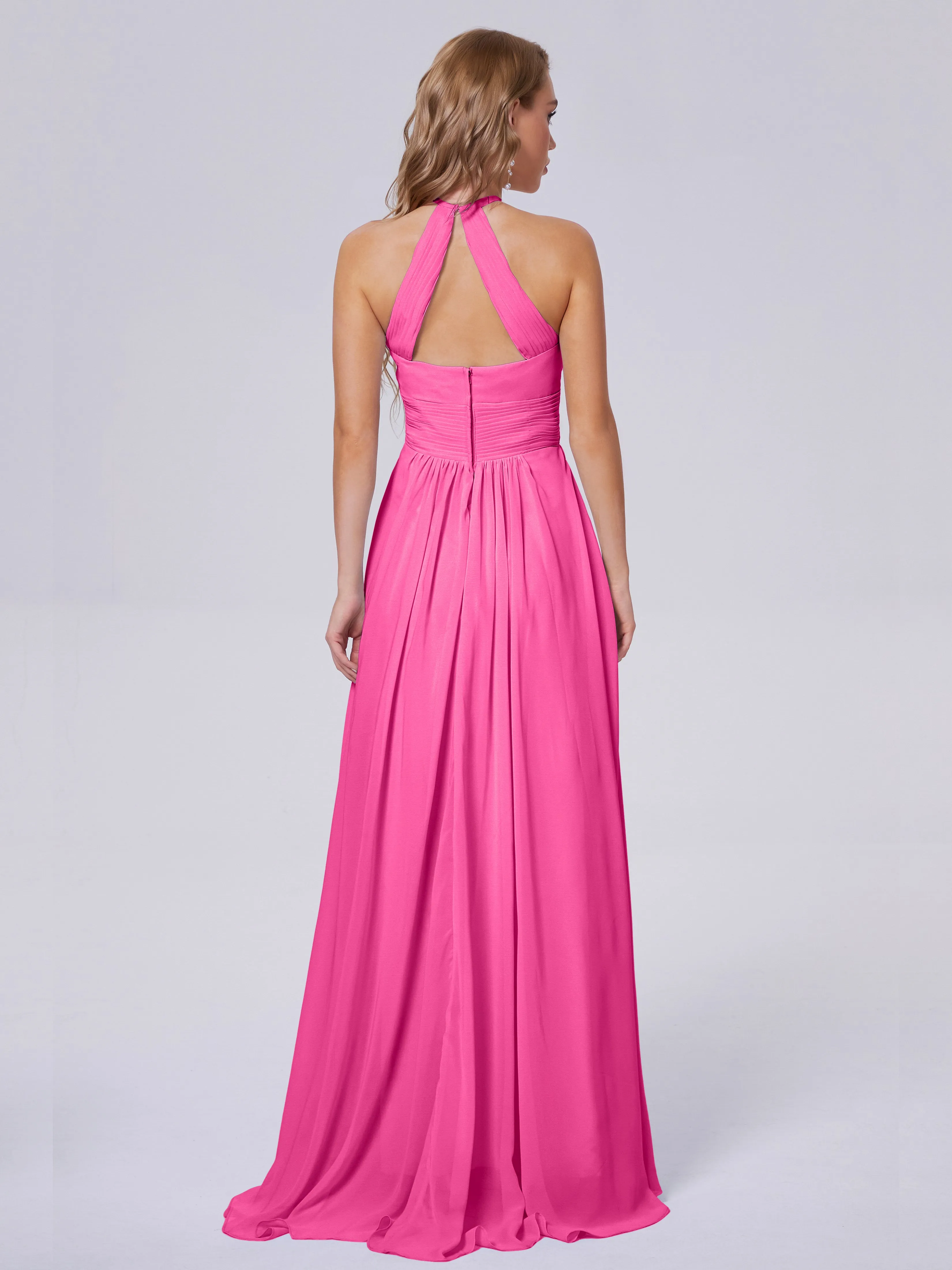 Adaline Awesome Halter Chiffon Bridesmaid Dresses