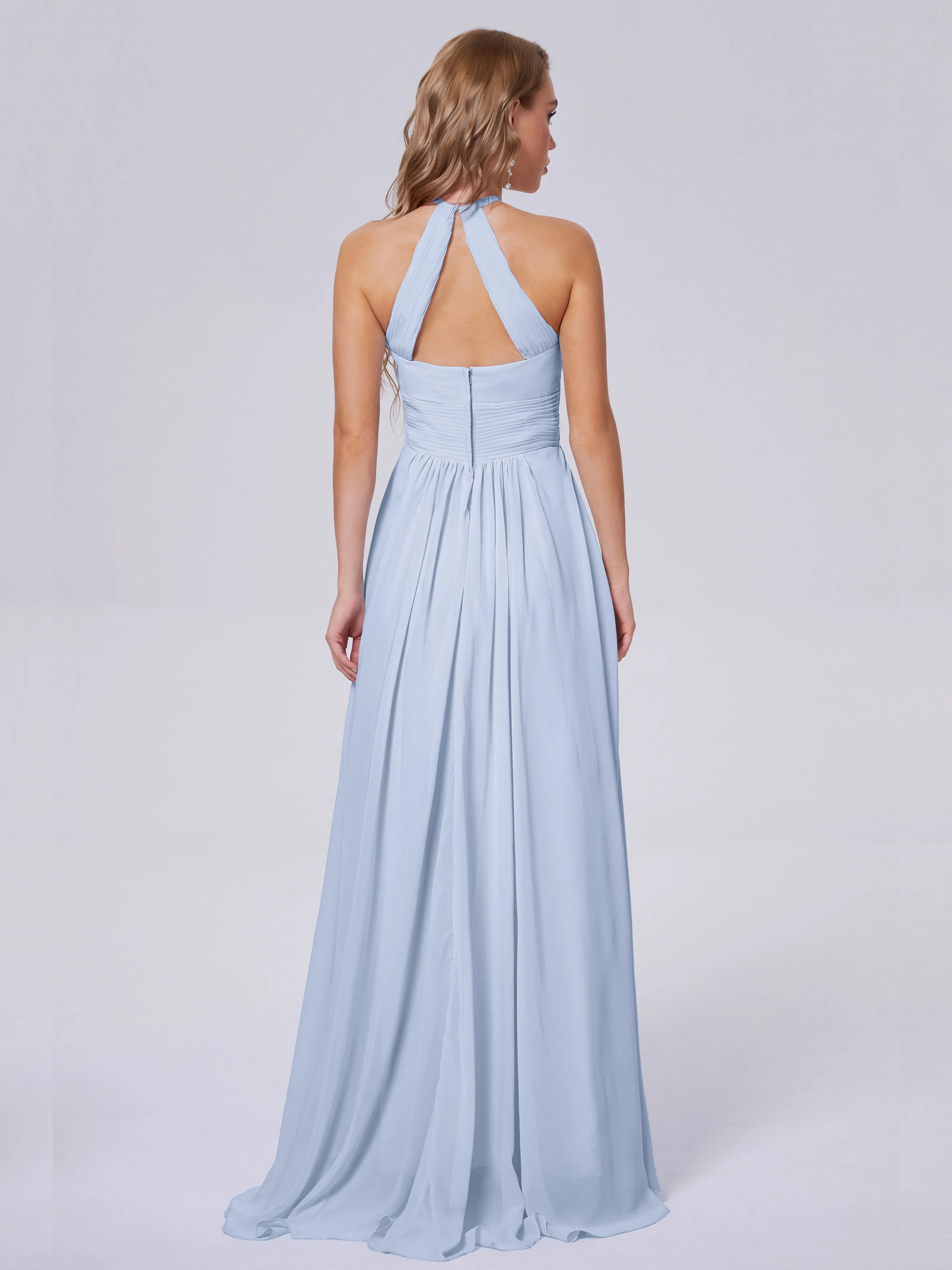 Adaline Awesome Halter Chiffon Bridesmaid Dresses