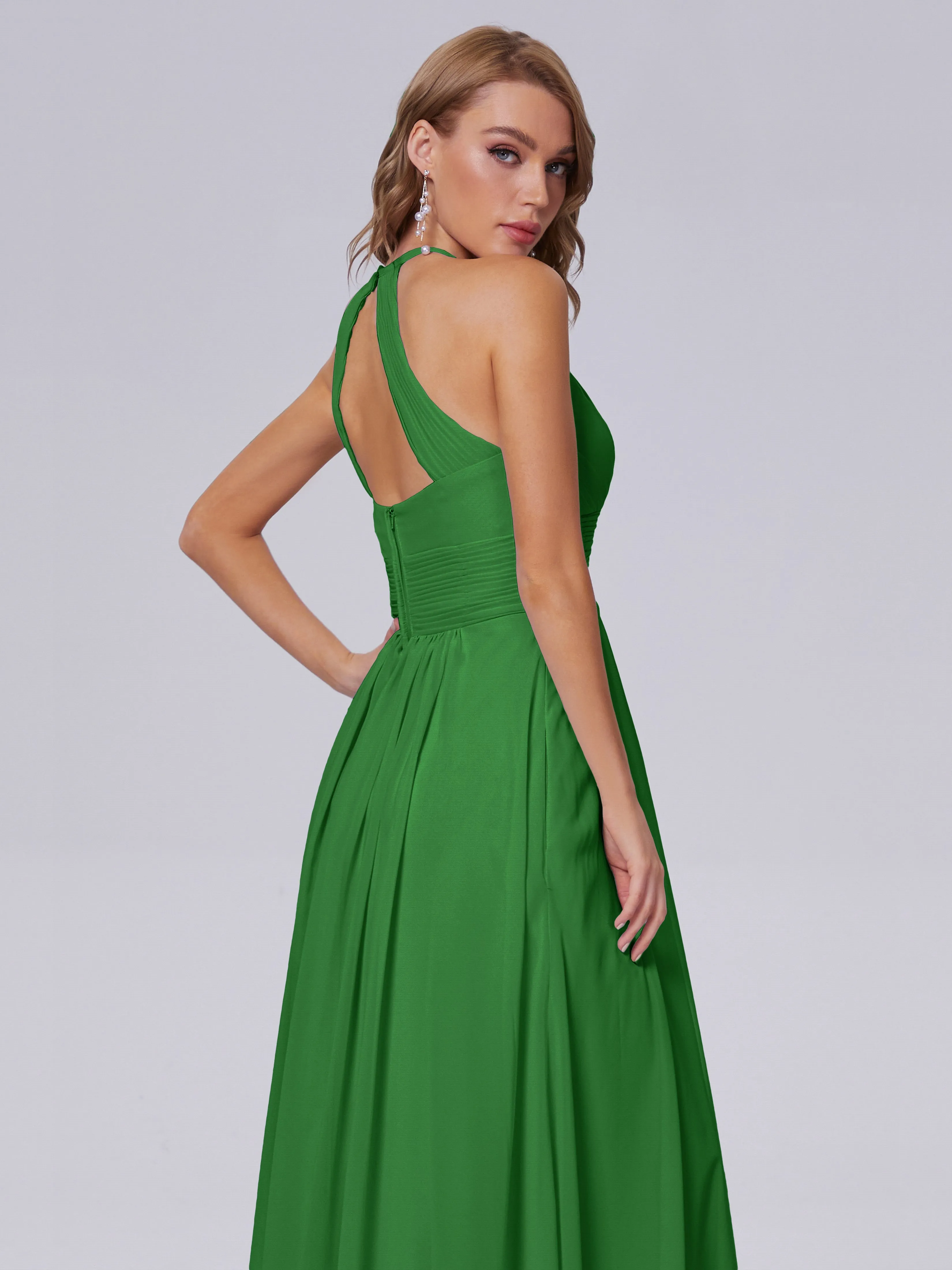 Adaline Awesome Halter Chiffon Bridesmaid Dresses