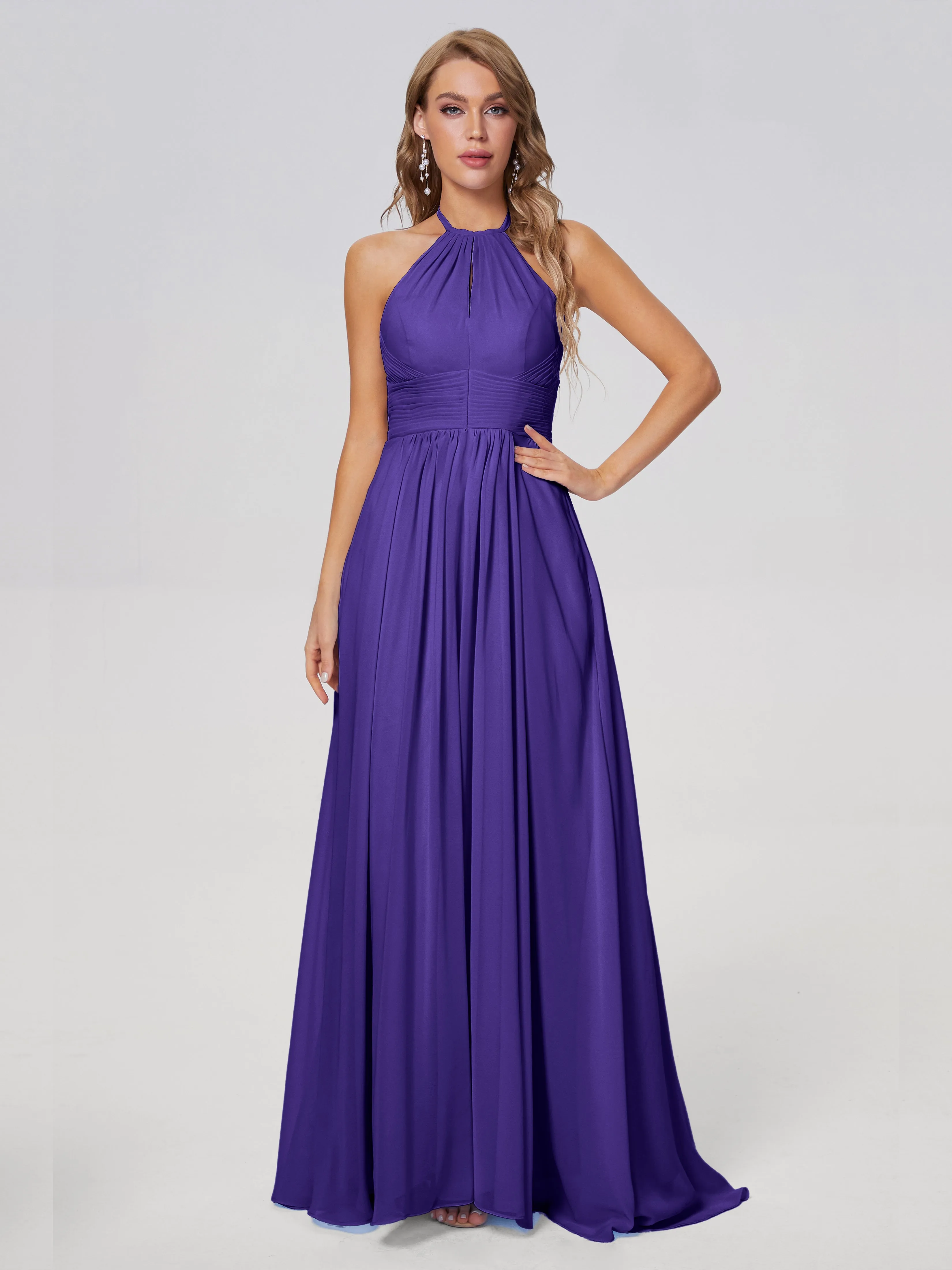 Adaline Awesome Halter Chiffon Bridesmaid Dresses