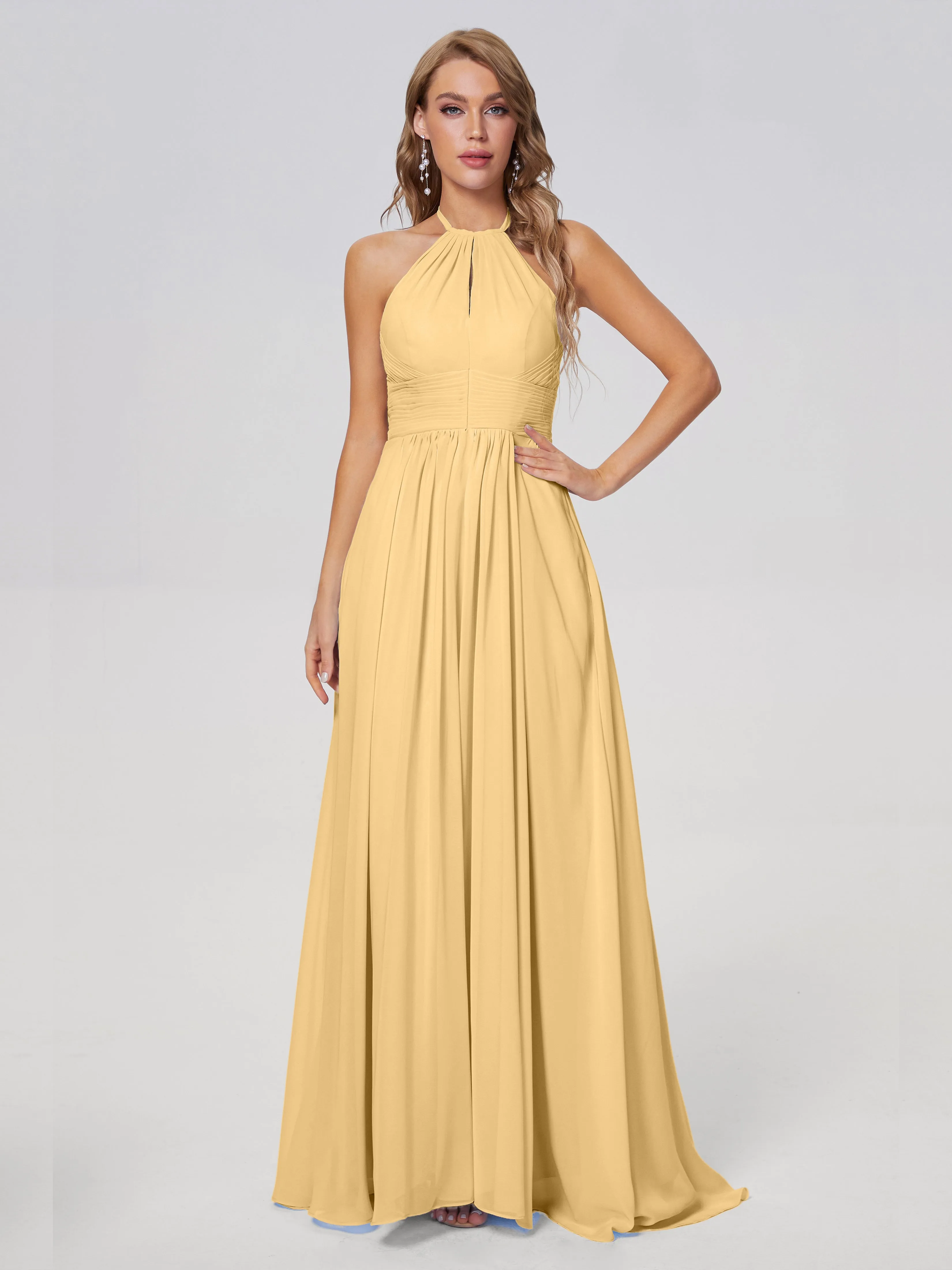 Adaline Awesome Halter Chiffon Bridesmaid Dresses