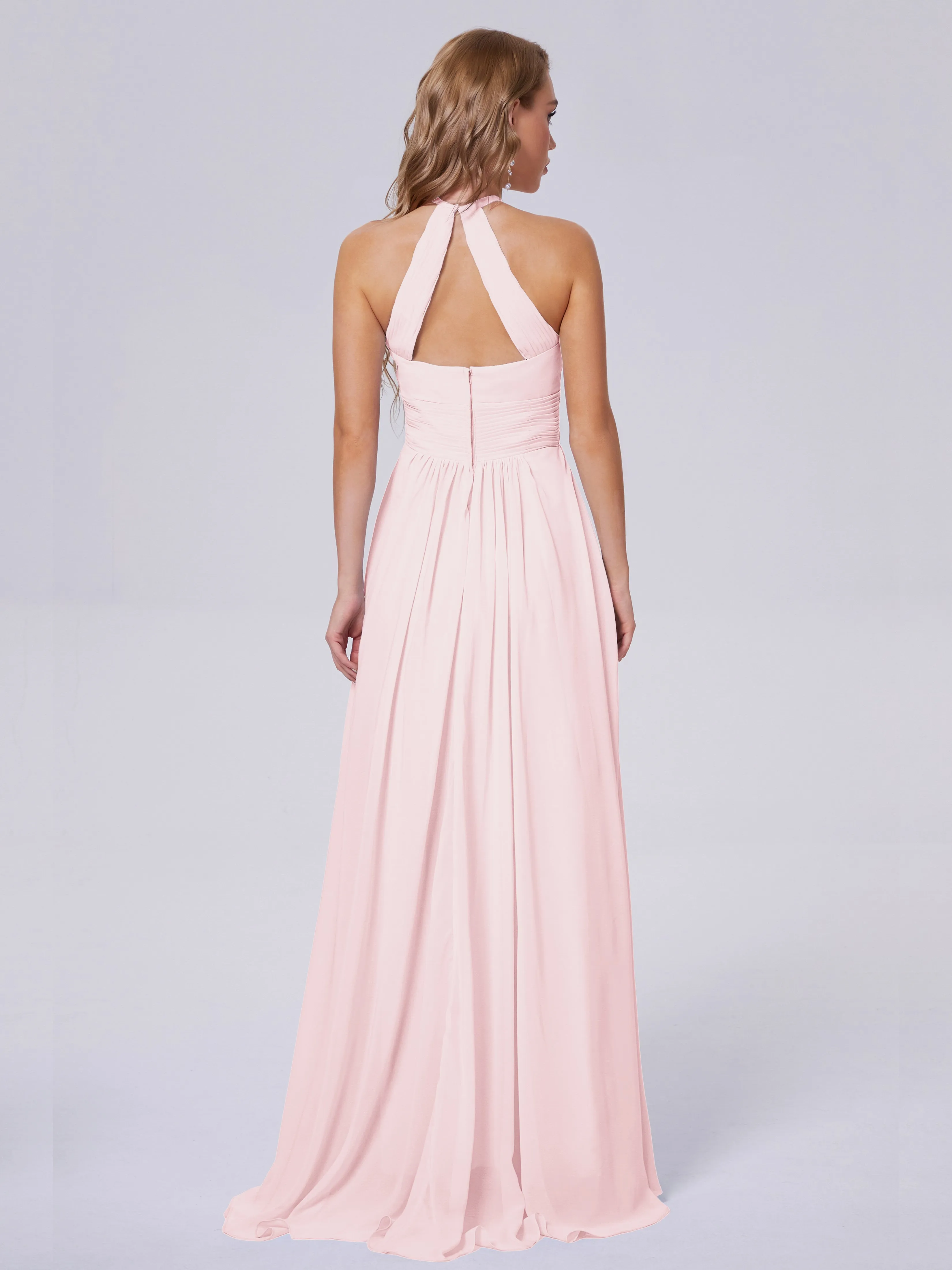 Adaline Awesome Halter Chiffon Bridesmaid Dresses