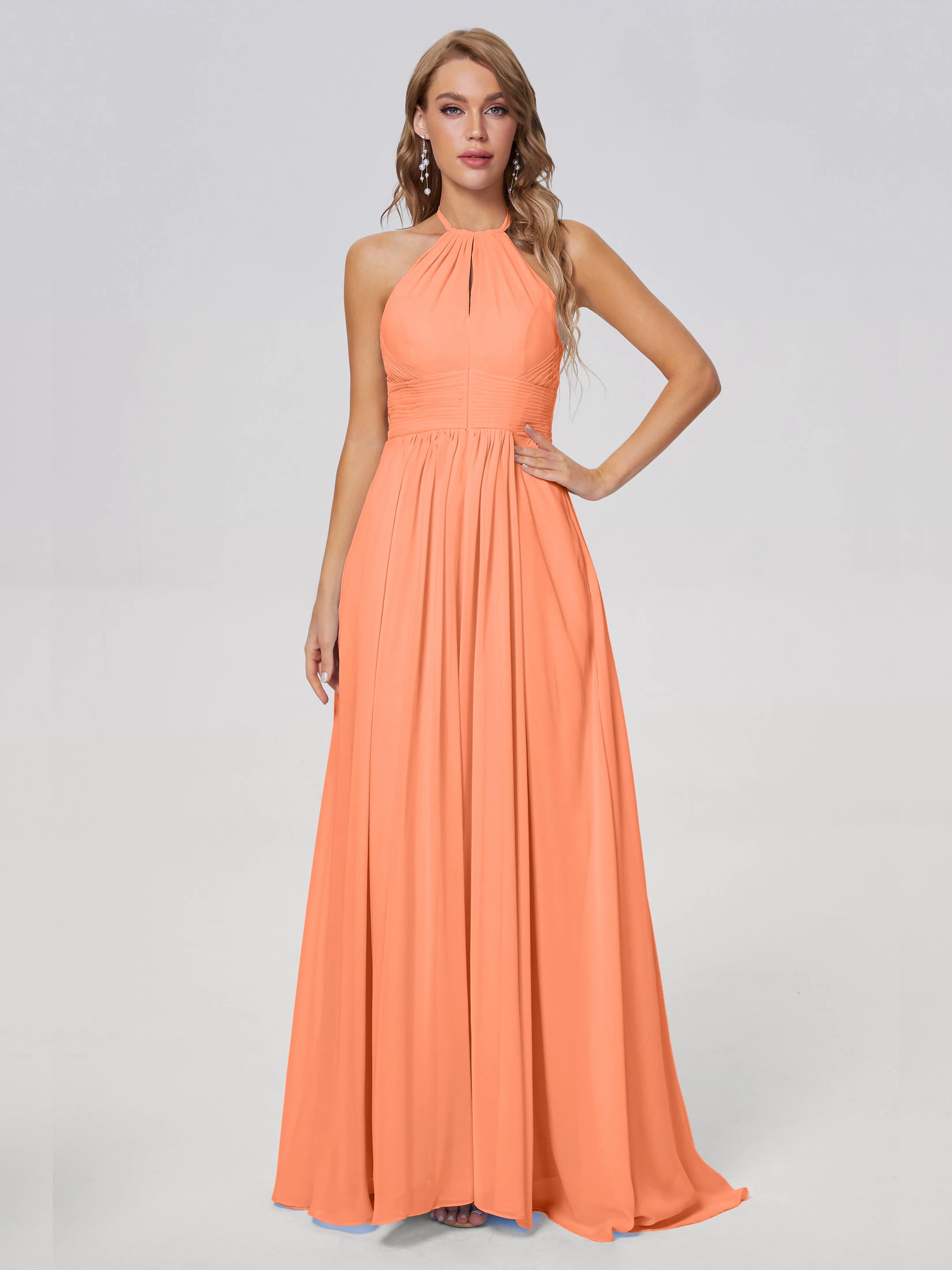 Adaline Awesome Halter Chiffon Bridesmaid Dresses