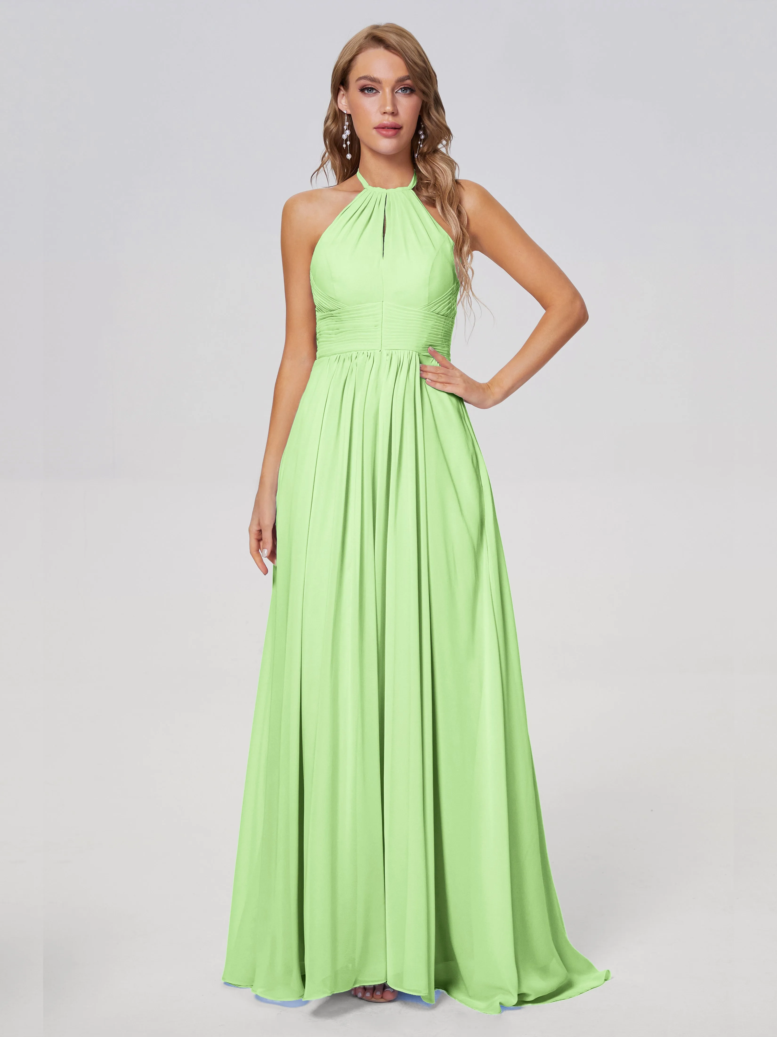 Adaline Awesome Halter Chiffon Bridesmaid Dresses