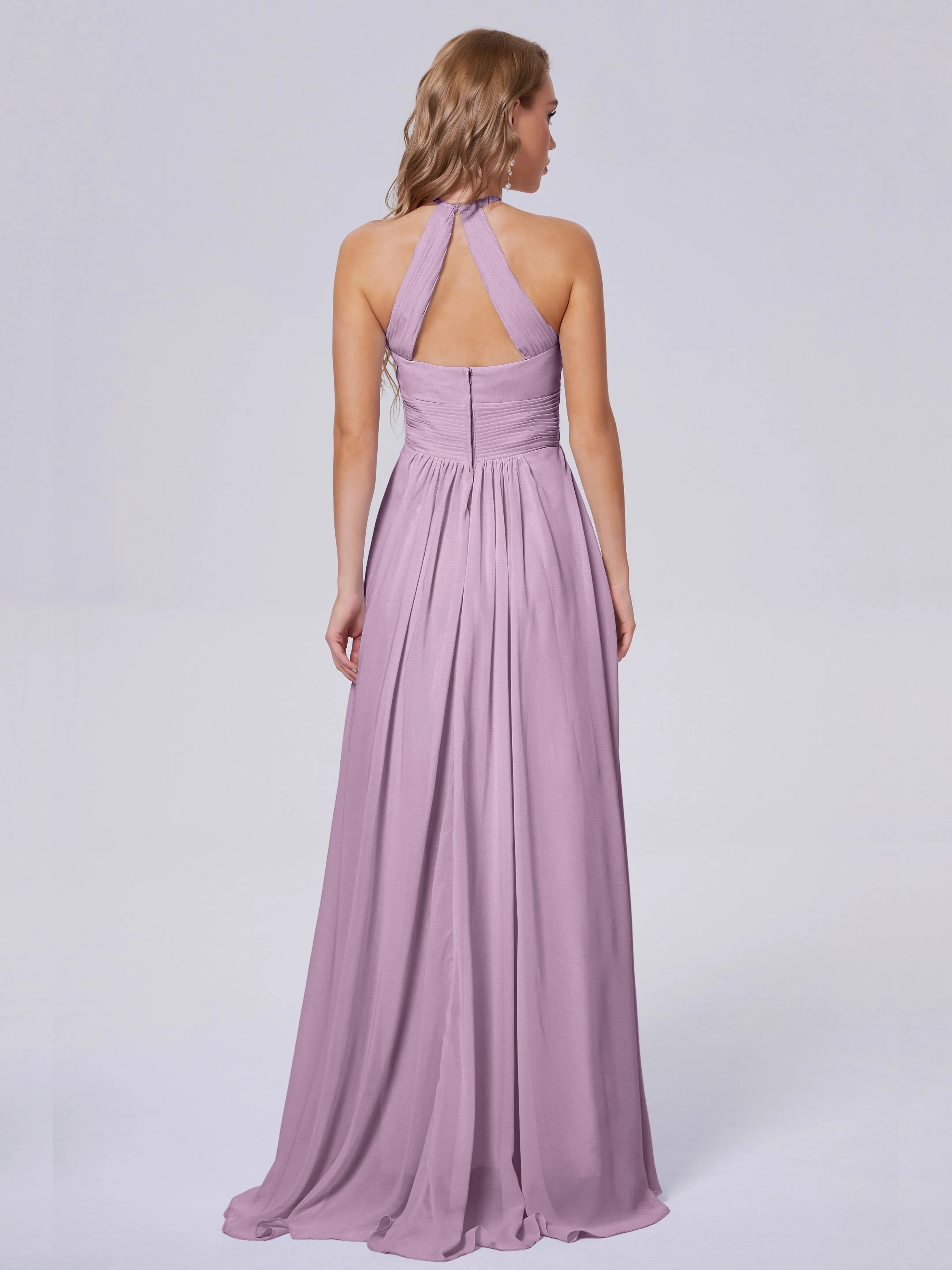 Adaline Awesome Halter Chiffon Bridesmaid Dresses