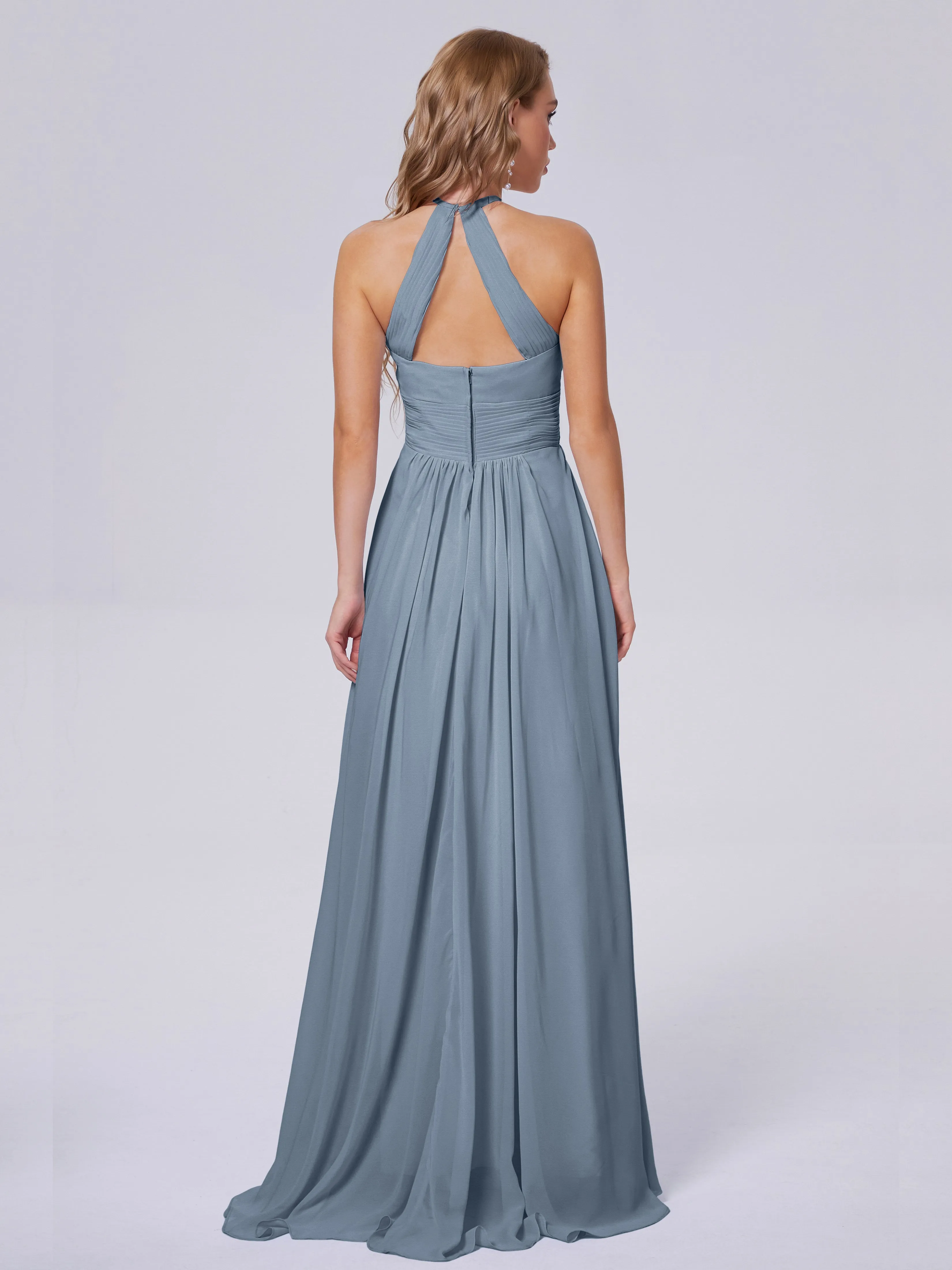 Adaline Awesome Halter Chiffon Bridesmaid Dresses