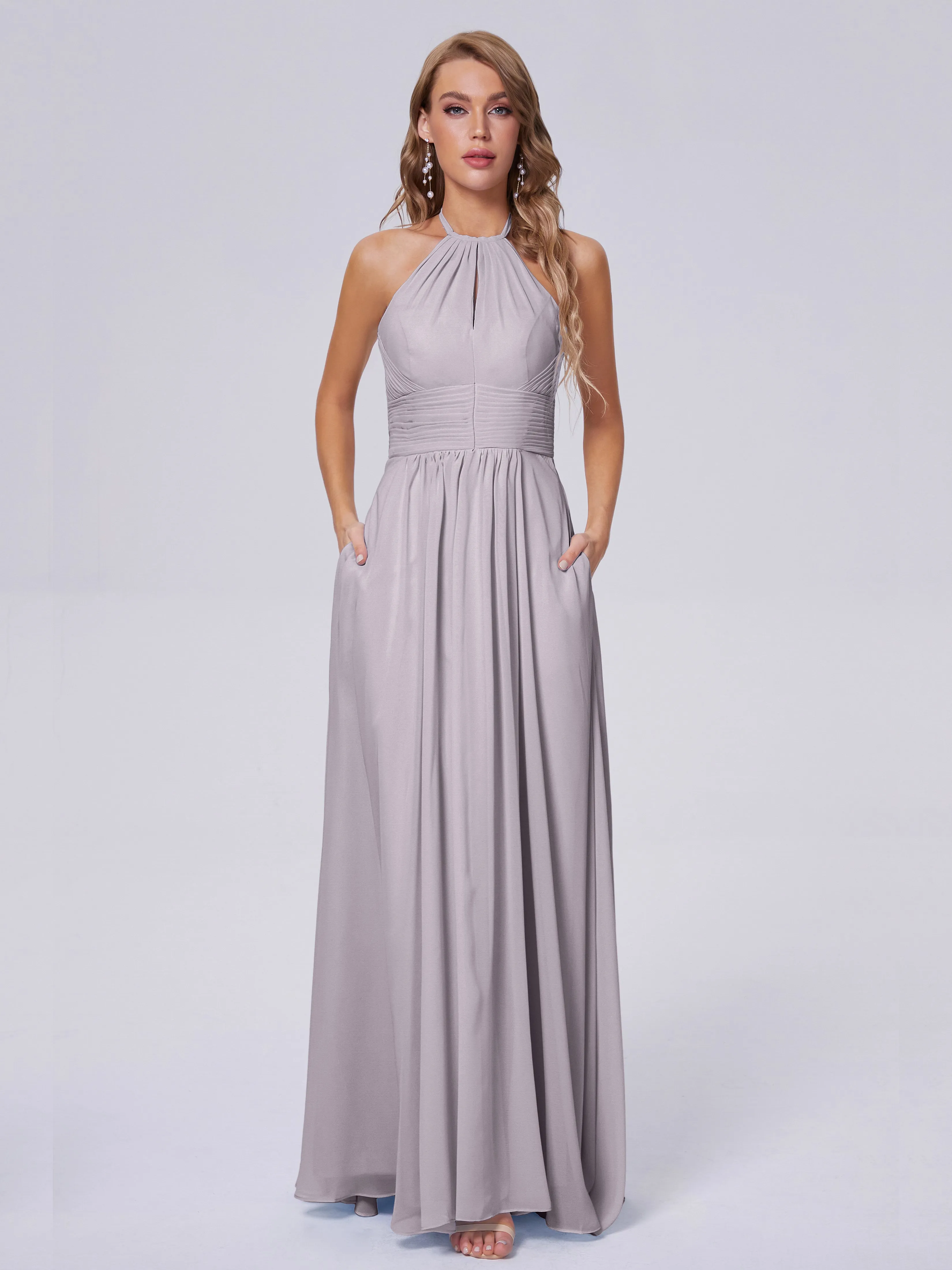 Adaline Awesome Halter Chiffon Bridesmaid Dresses