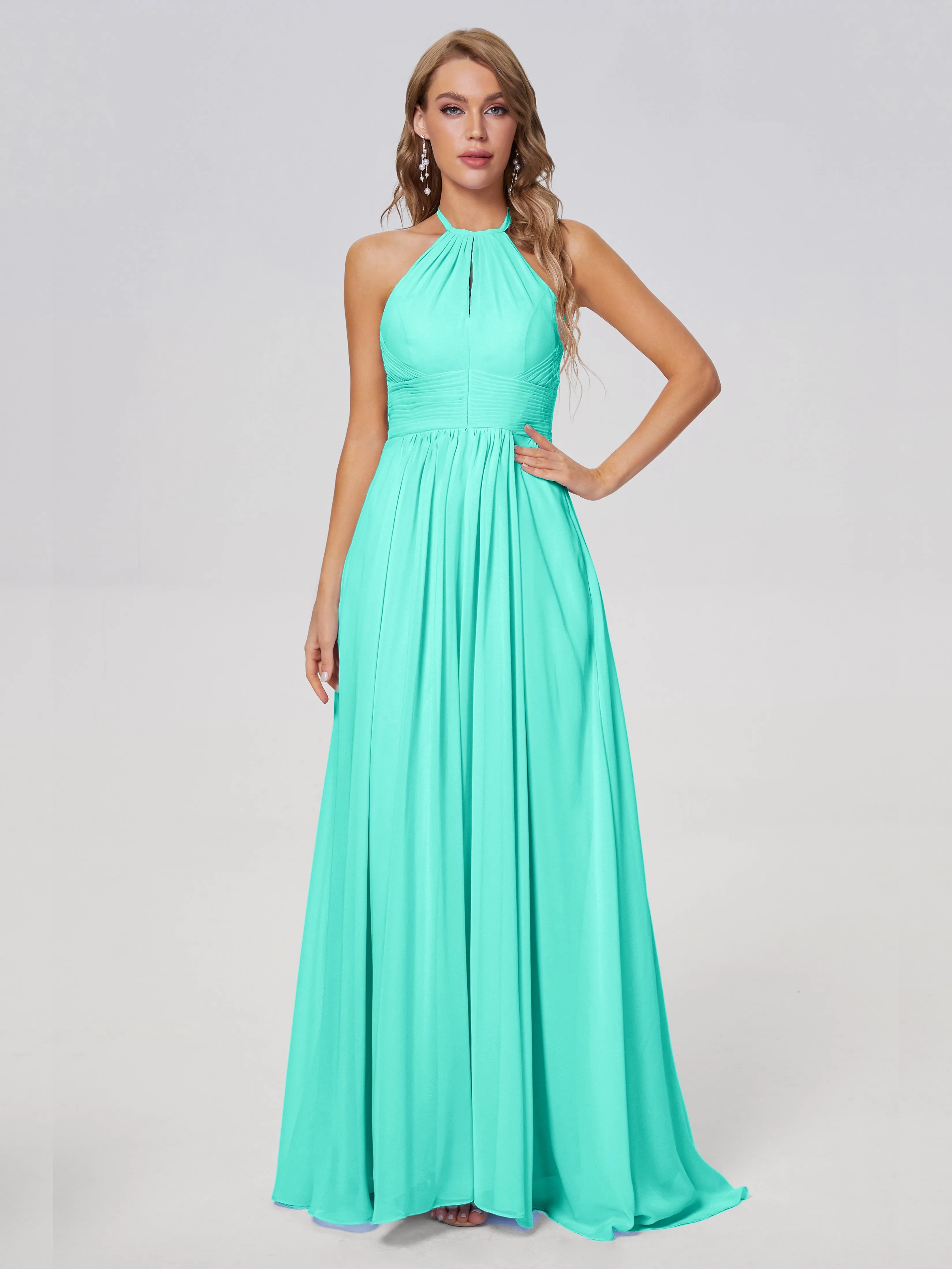 Adaline Awesome Halter Chiffon Bridesmaid Dresses