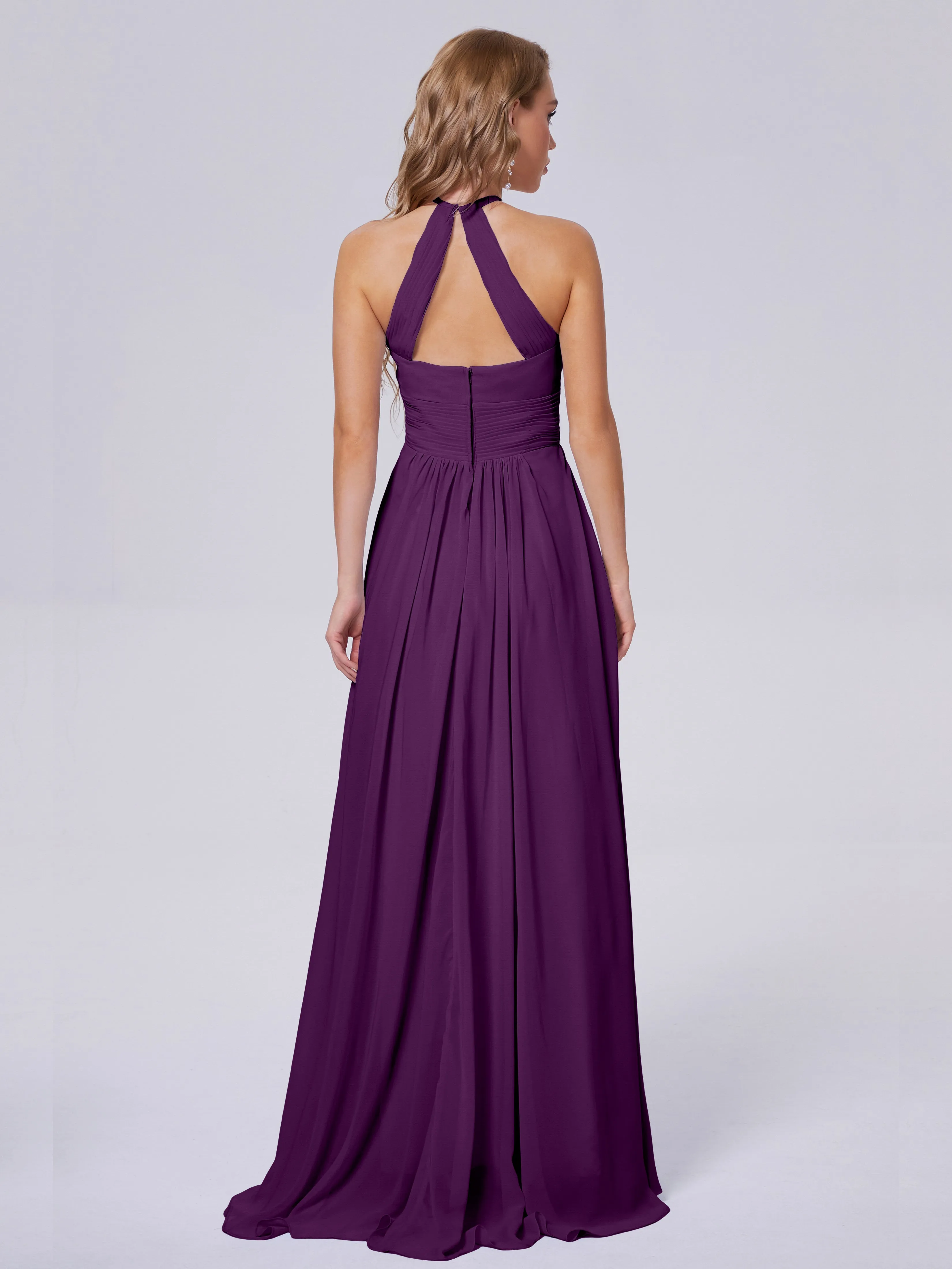 Adaline Awesome Halter Chiffon Bridesmaid Dresses