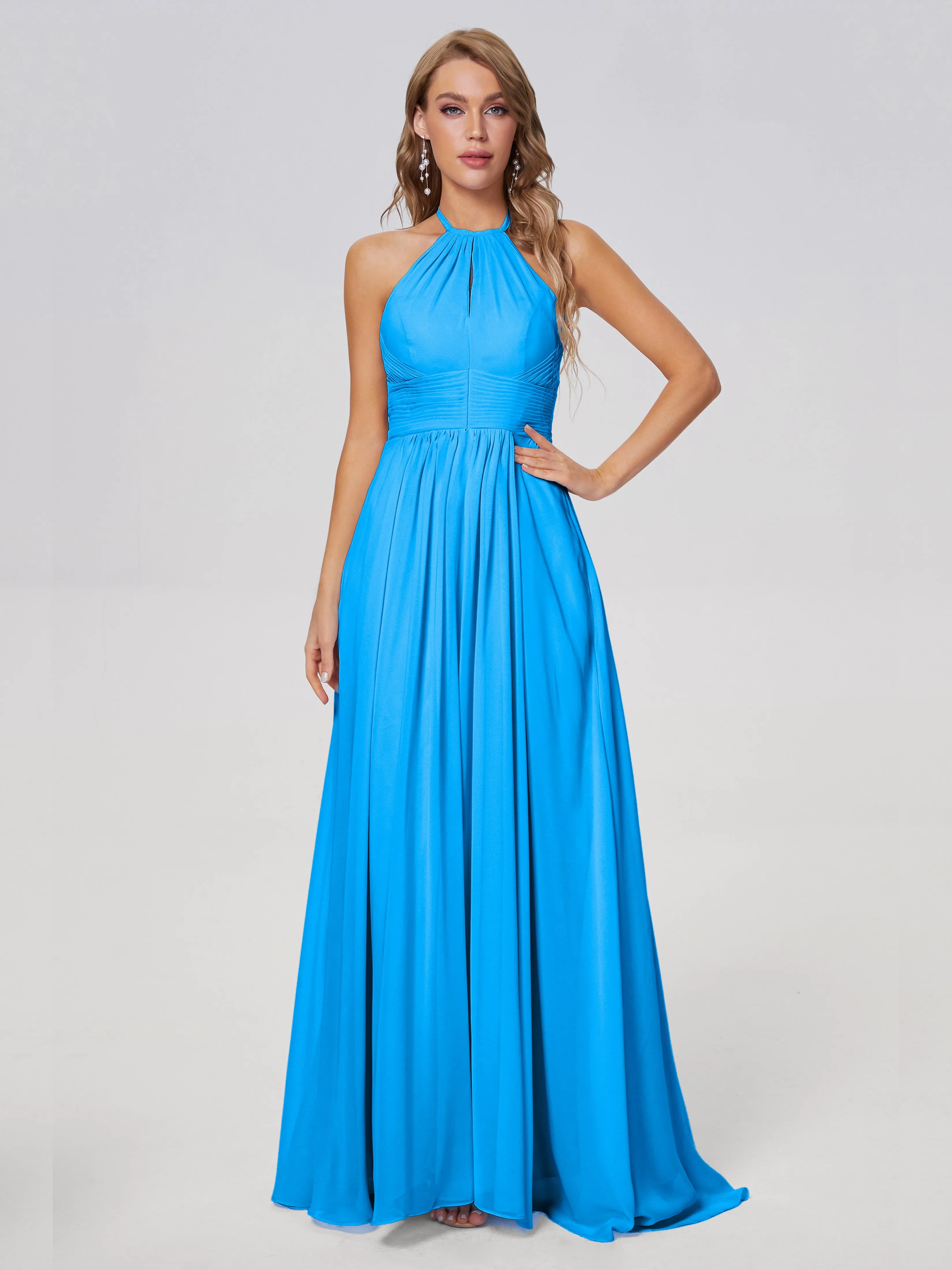 Adaline Awesome Halter Chiffon Bridesmaid Dresses