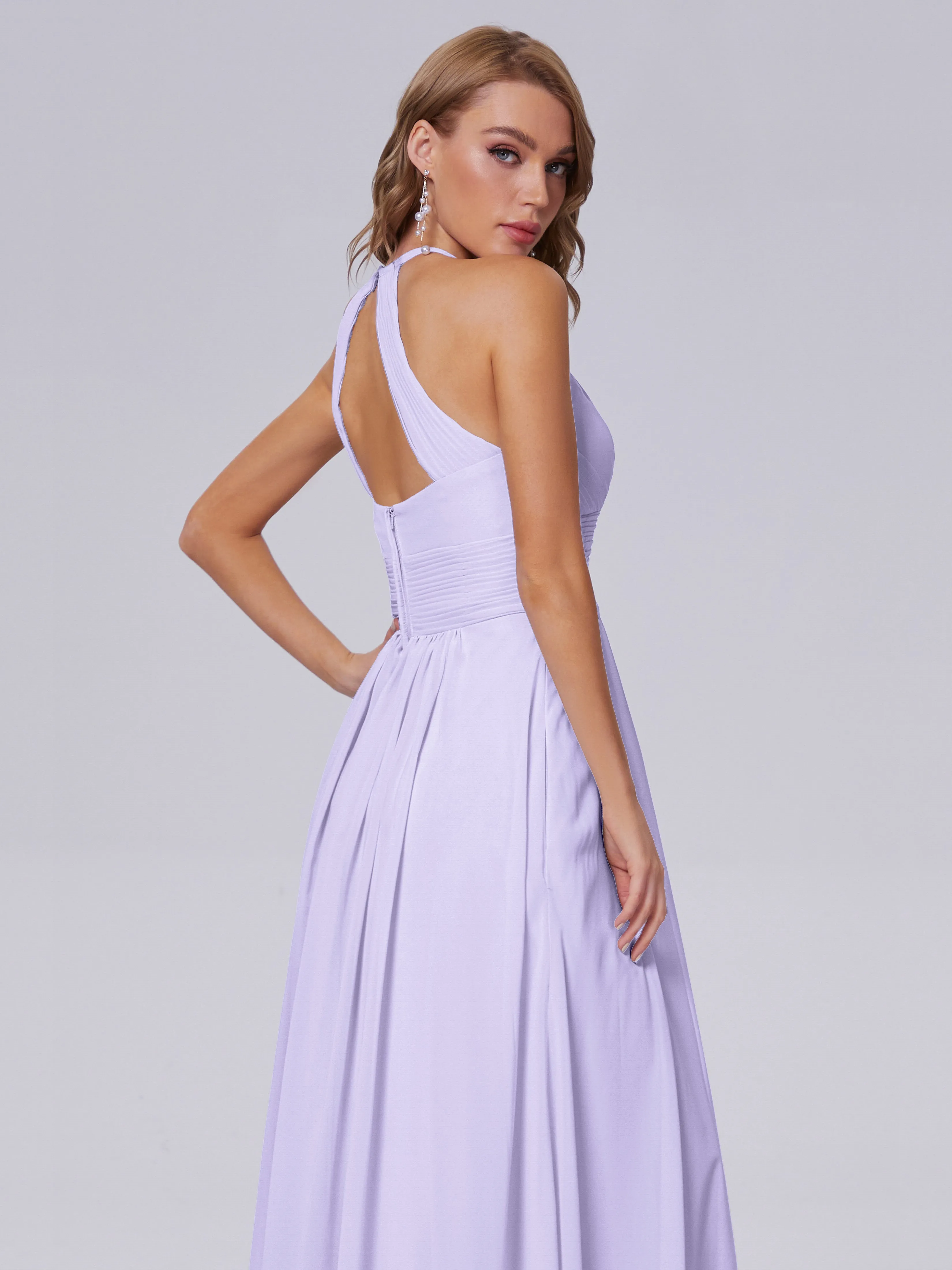 Adaline Awesome Halter Chiffon Bridesmaid Dresses