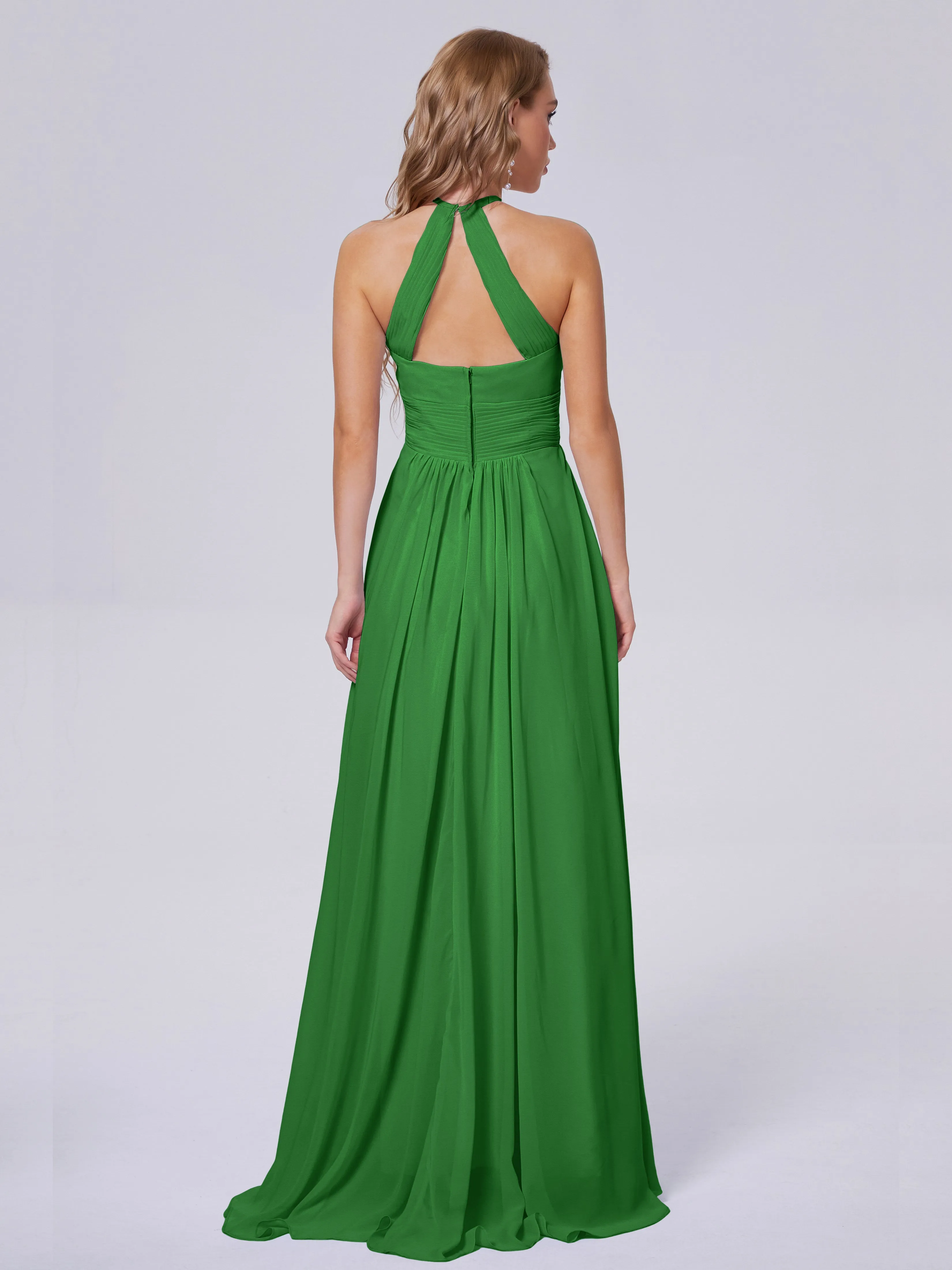 Adaline Awesome Halter Chiffon Bridesmaid Dresses