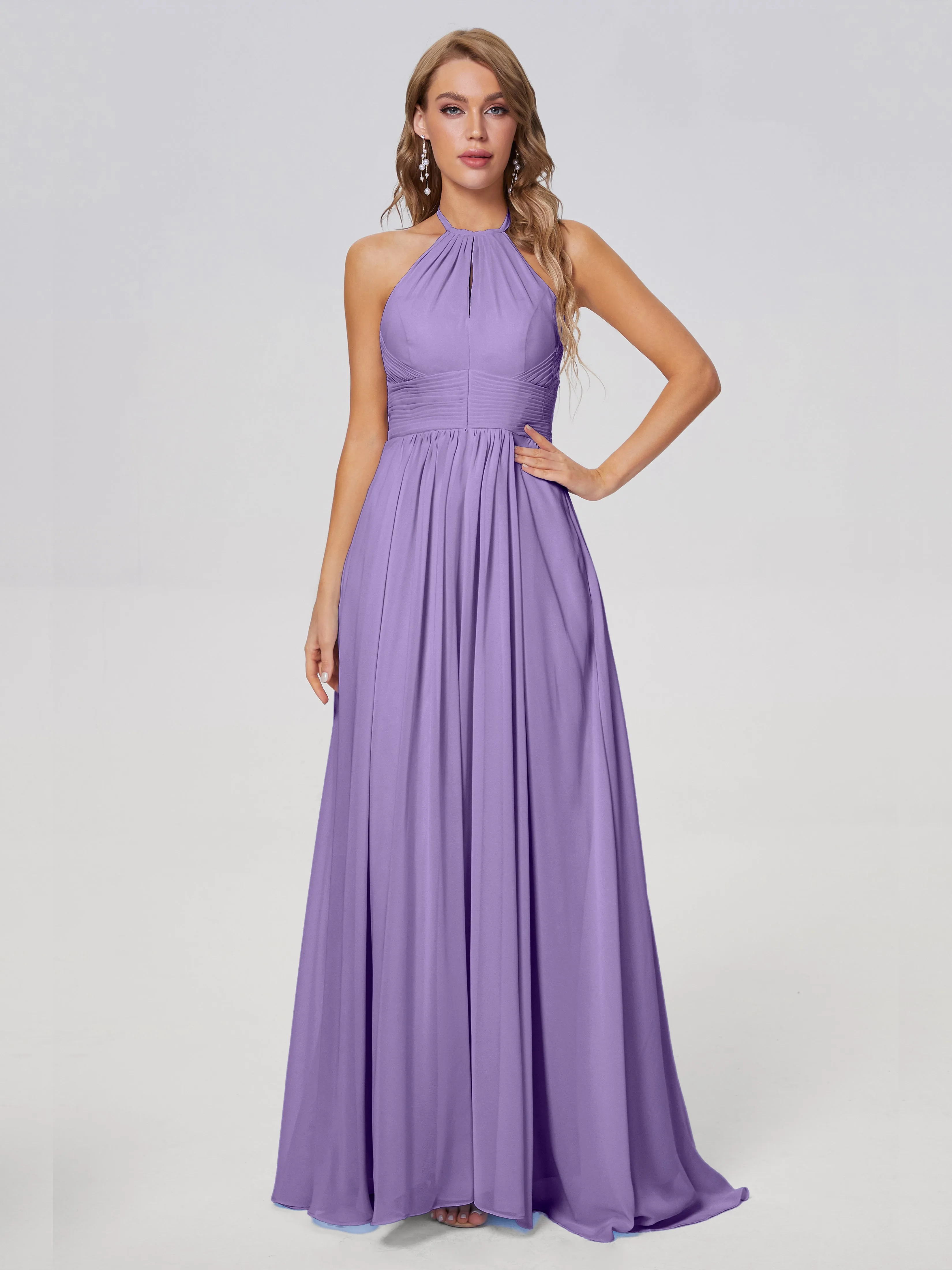 Adaline Awesome Halter Chiffon Bridesmaid Dresses