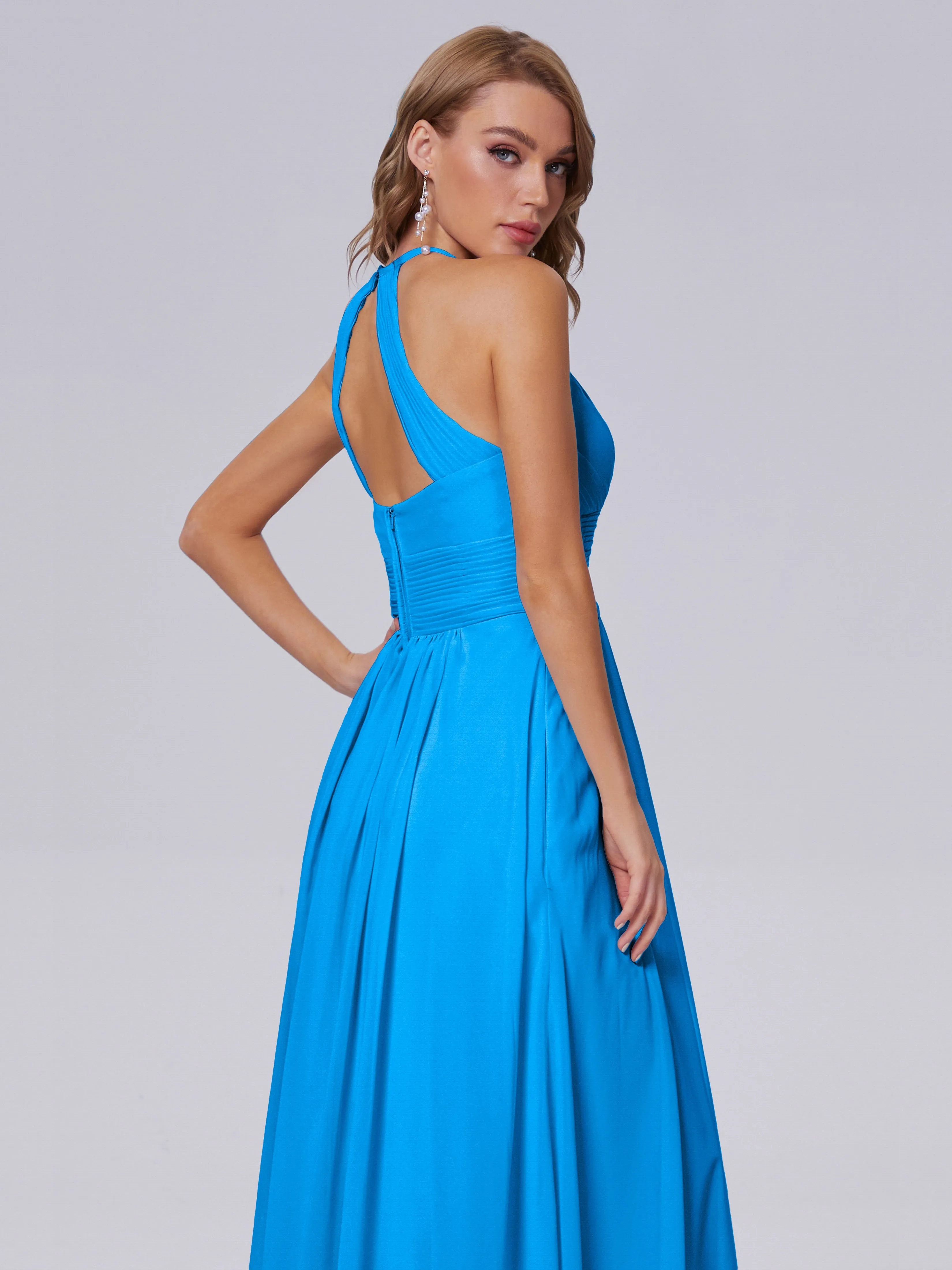 Adaline Awesome Halter Chiffon Bridesmaid Dresses