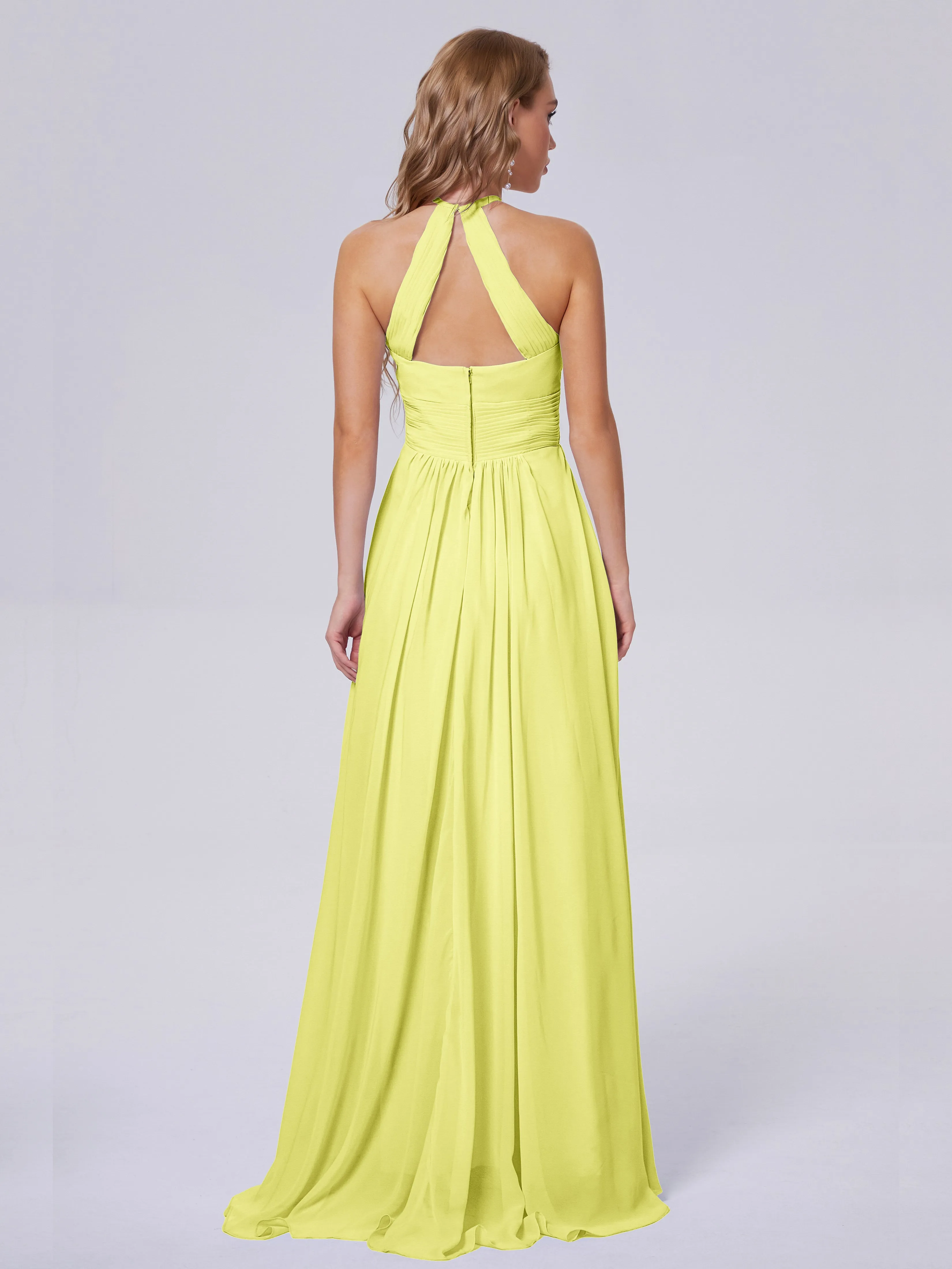 Adaline Awesome Halter Chiffon Bridesmaid Dresses