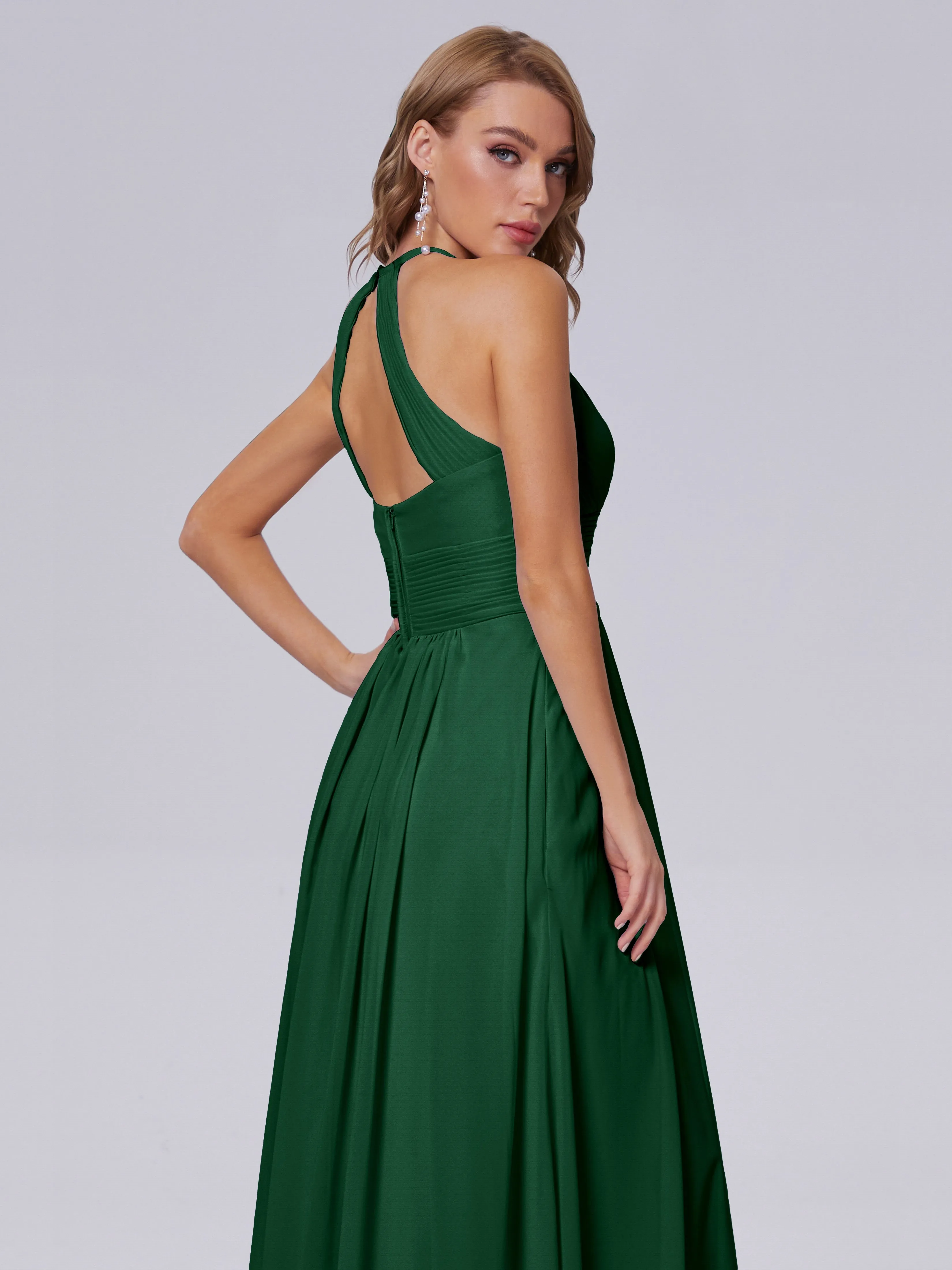 Adaline Awesome Halter Chiffon Bridesmaid Dresses