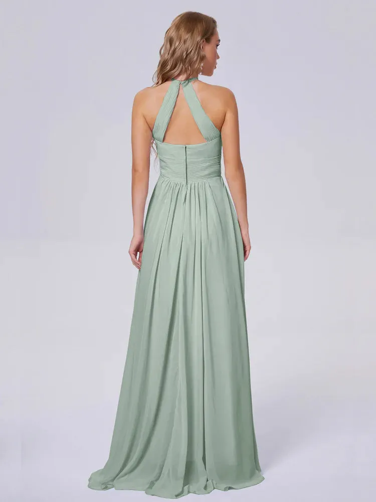 Adaline Awesome Halter Chiffon Bridesmaid Dresses