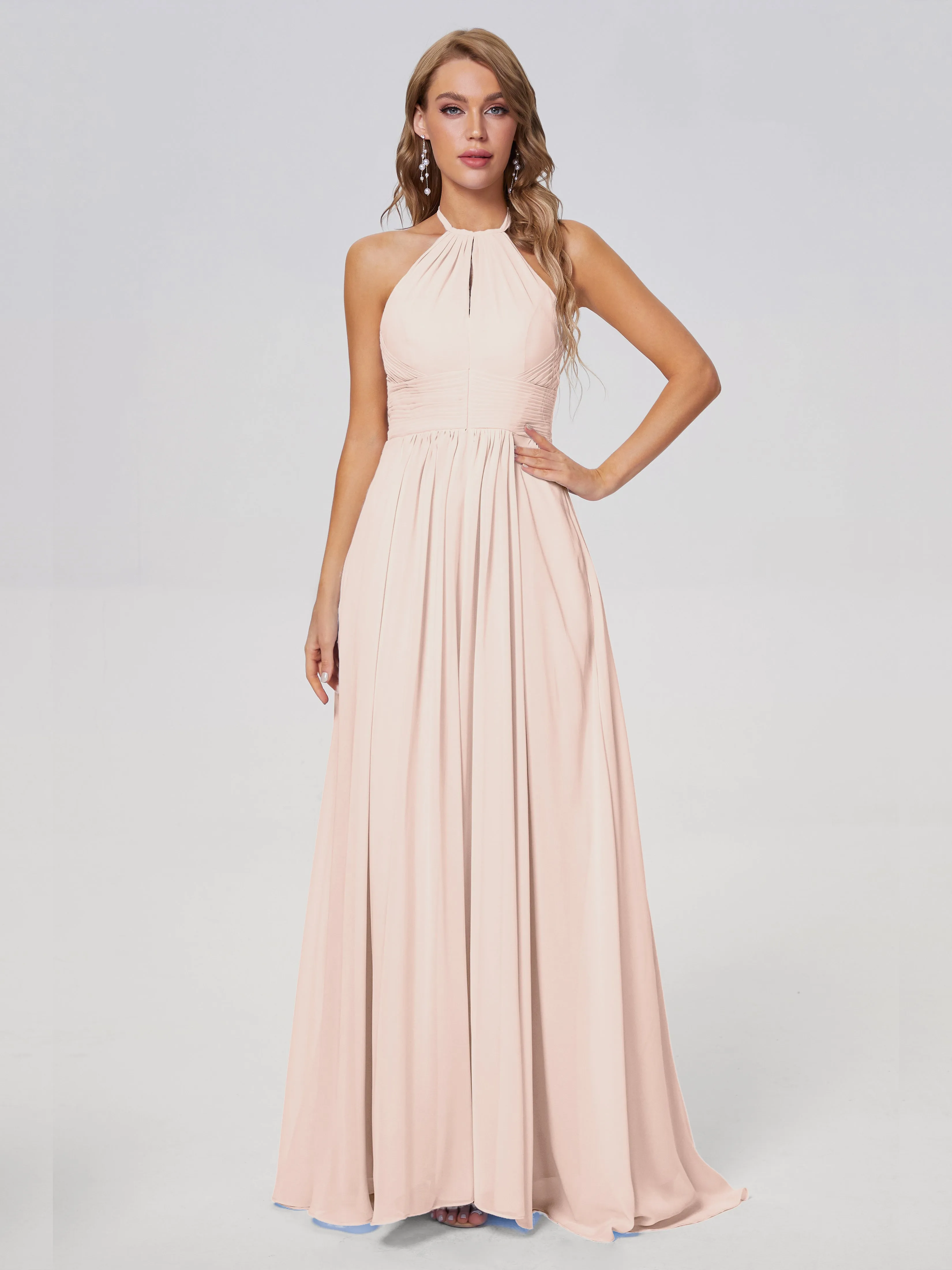 Adaline Awesome Halter Chiffon Bridesmaid Dresses