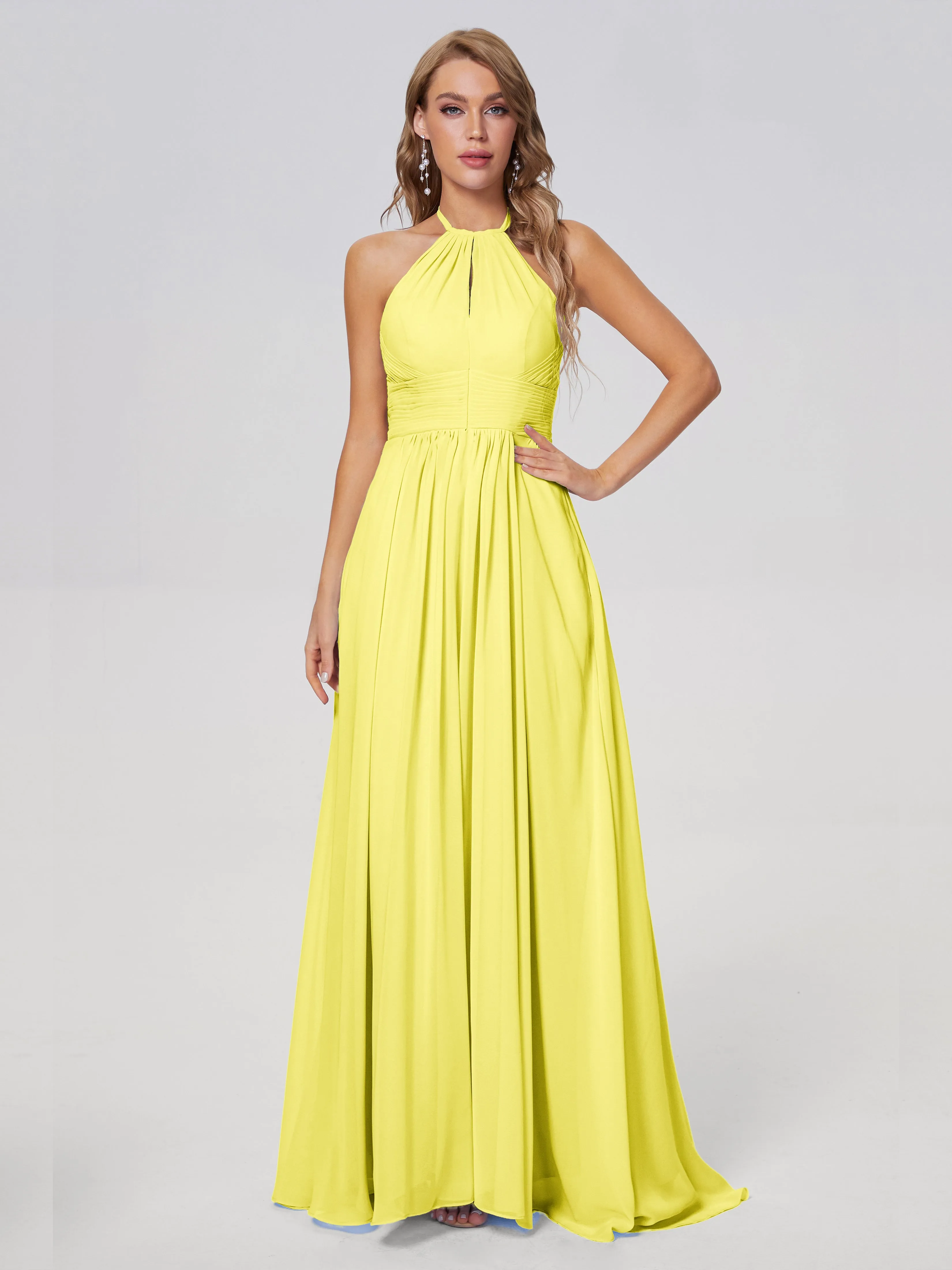 Adaline Awesome Halter Chiffon Bridesmaid Dresses