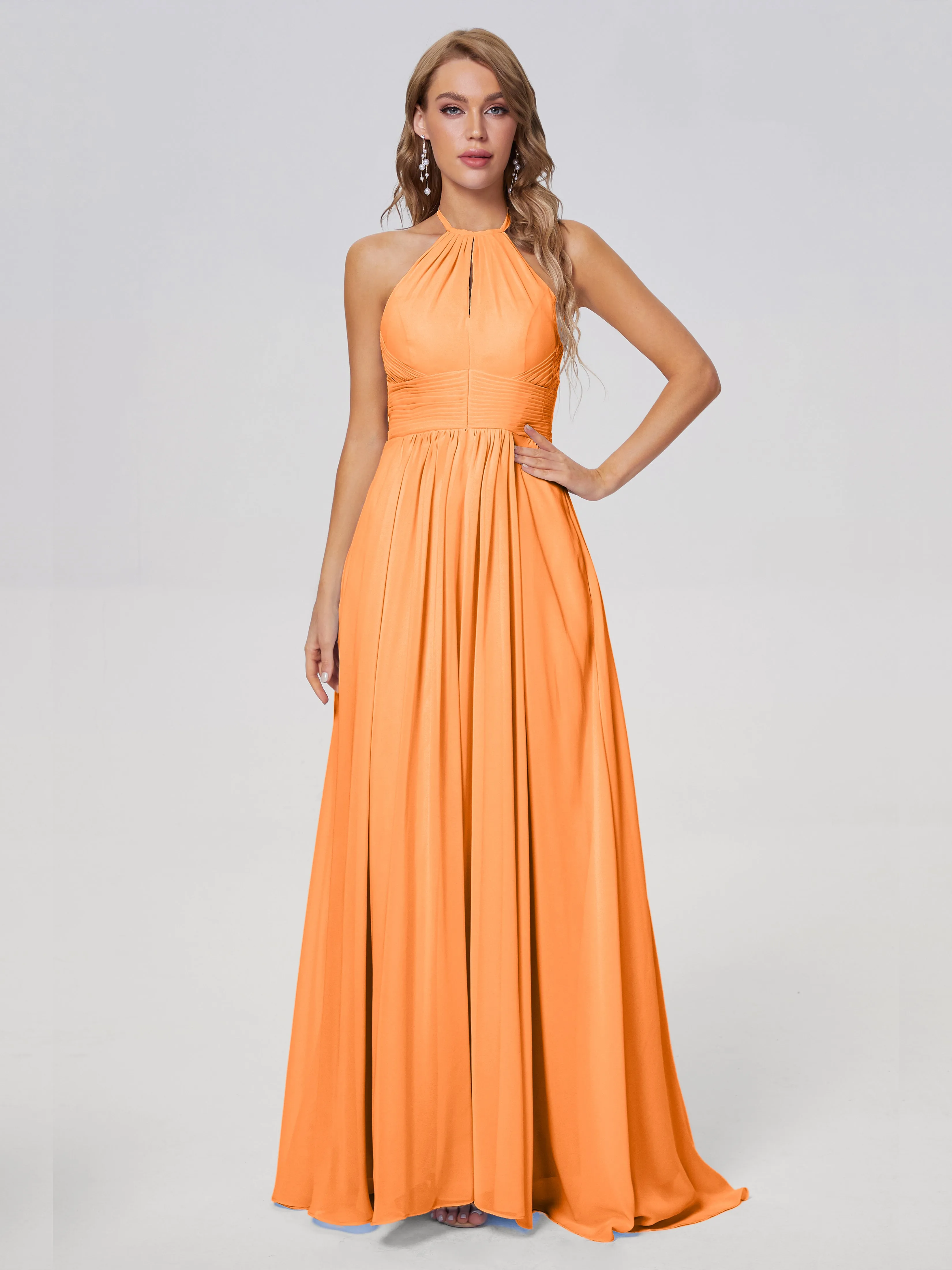 Adaline Awesome Halter Chiffon Bridesmaid Dresses