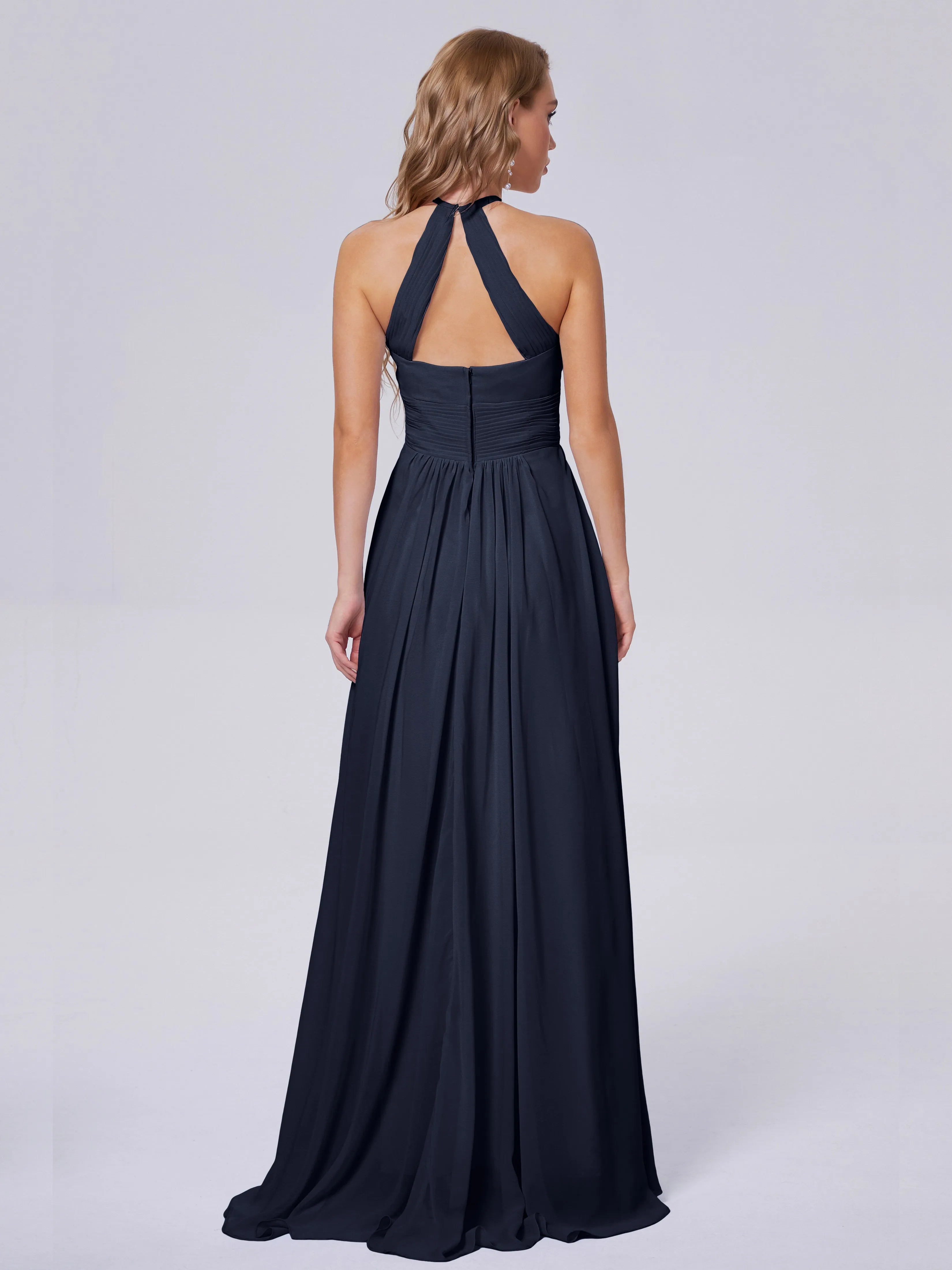 Adaline Awesome Halter Chiffon Bridesmaid Dresses