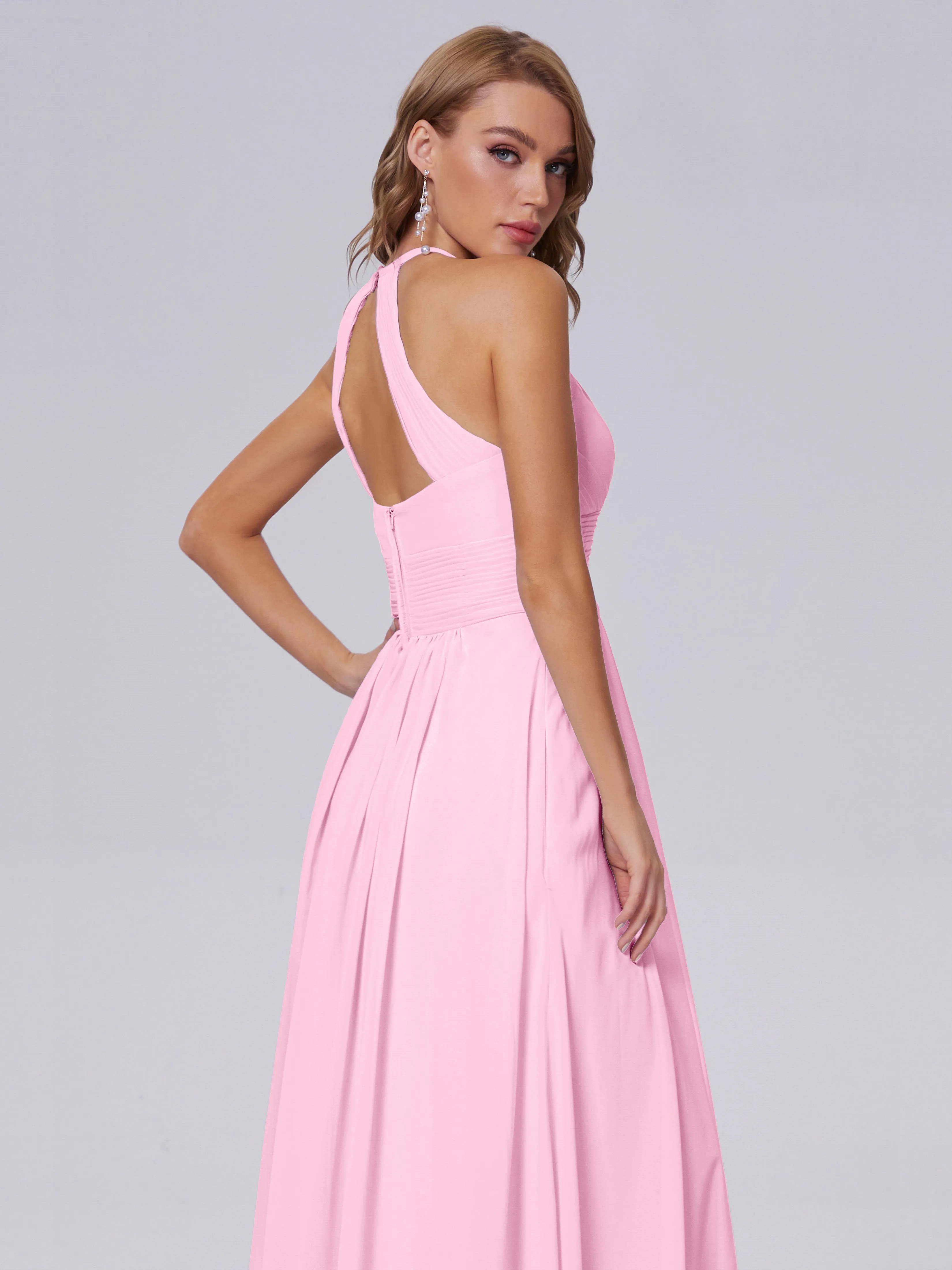 Adaline Awesome Halter Chiffon Bridesmaid Dresses