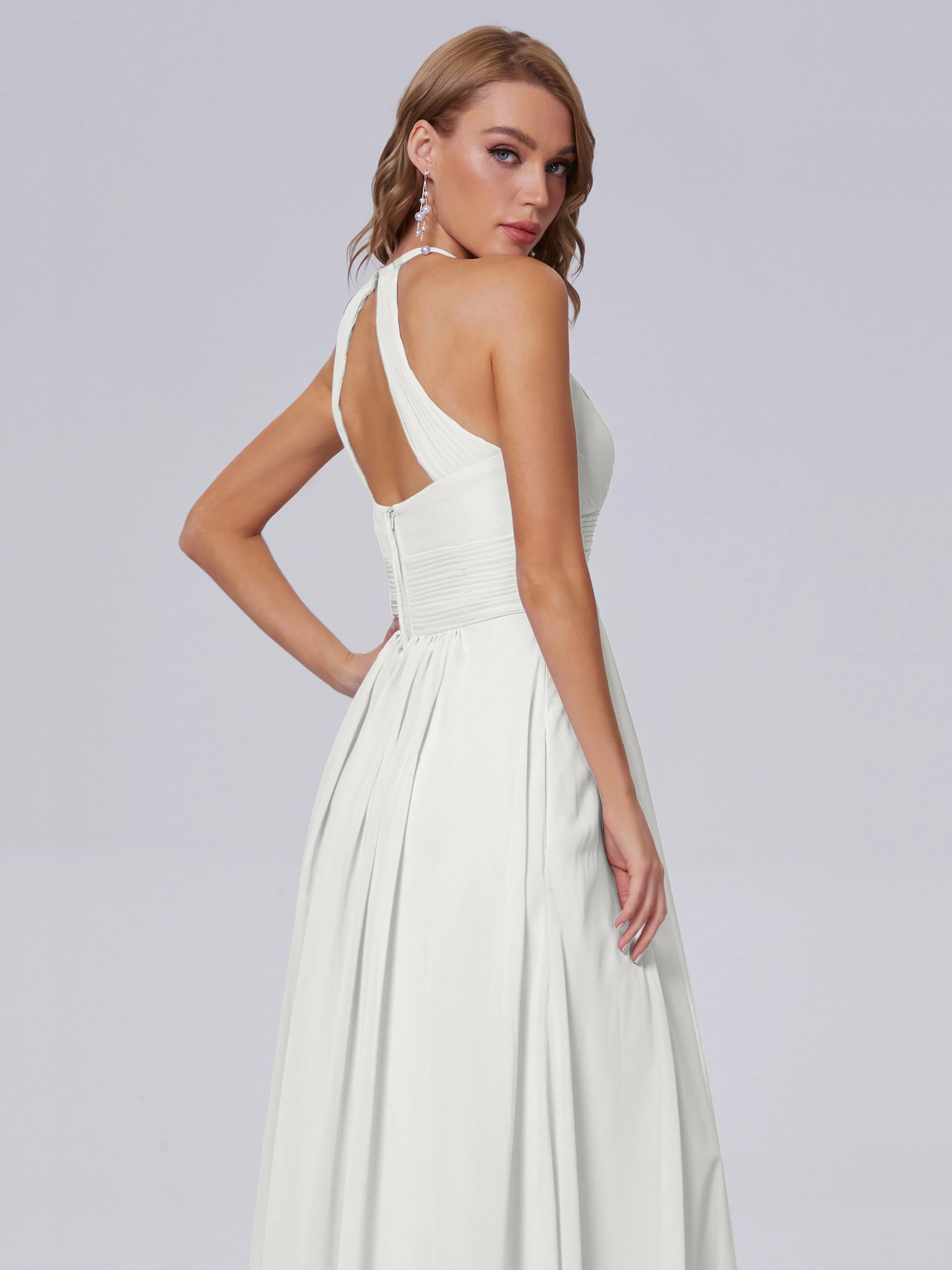 Adaline Awesome Halter Chiffon Bridesmaid Dresses