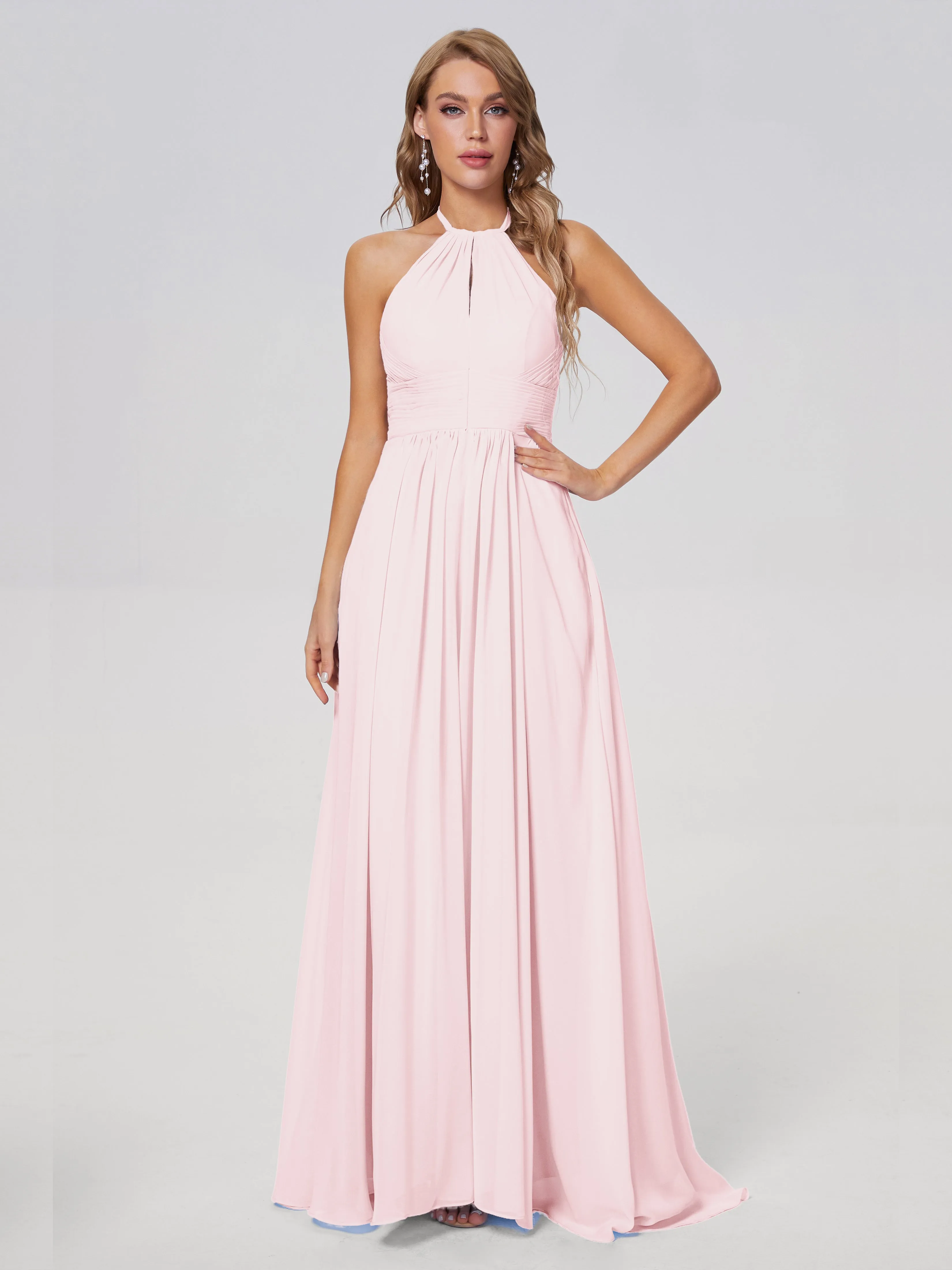 Adaline Awesome Halter Chiffon Bridesmaid Dresses