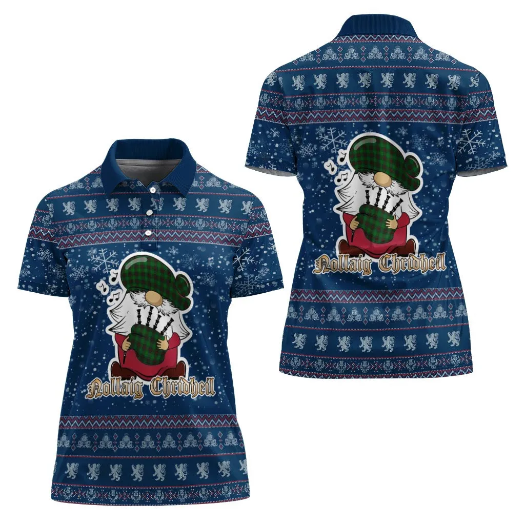 Anstruther Clan Christmas Family Polo Shirt with Funny Gnome Playing Bagpipes