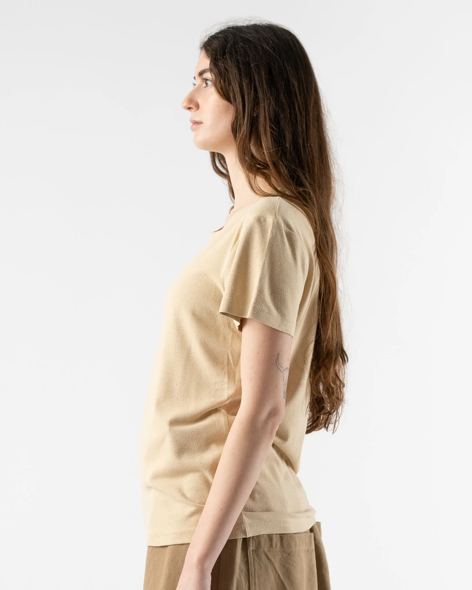 Baserange Silk Tee in Oak Yellow