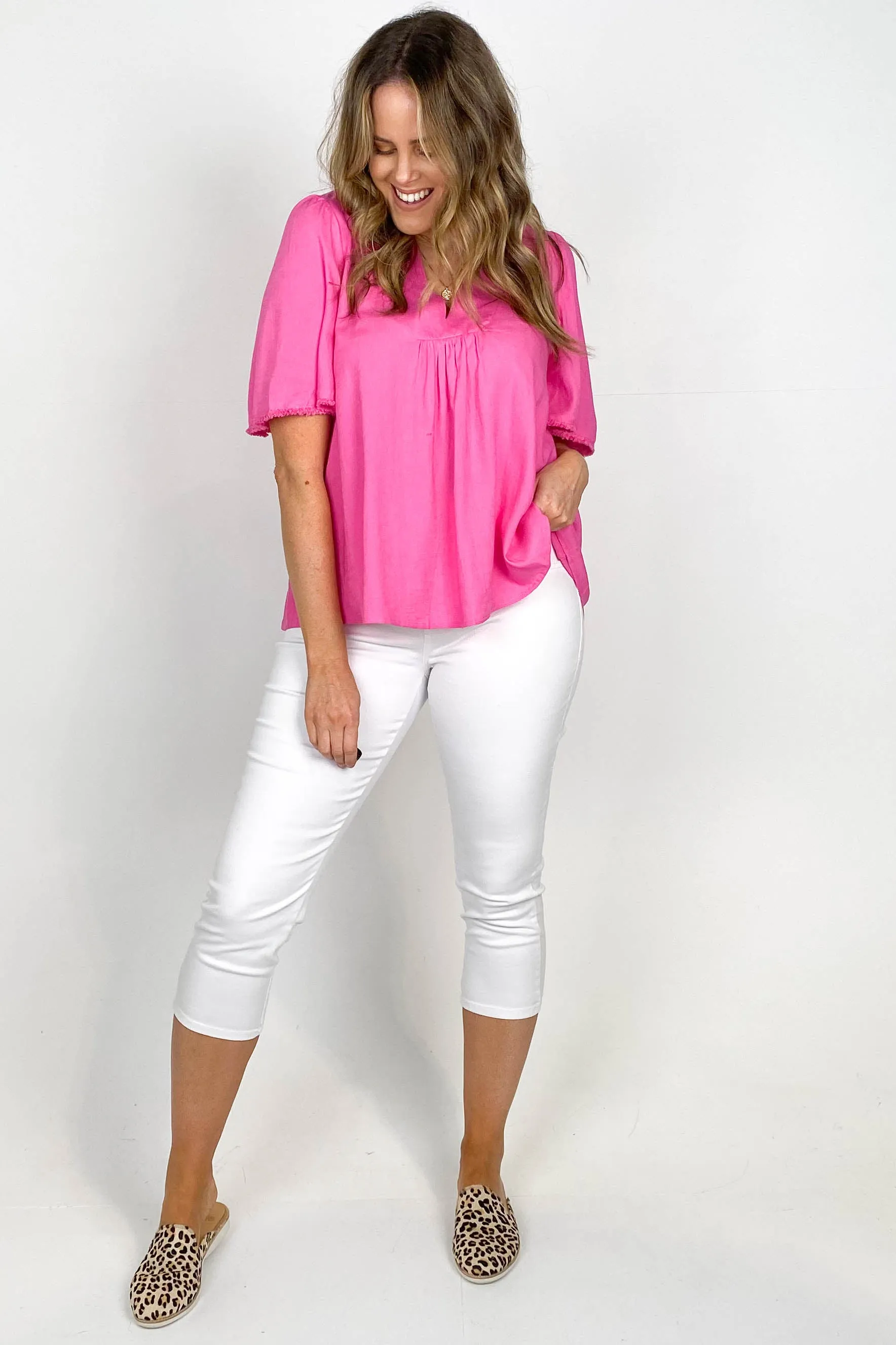 Betty Basics Masie Capri Jean White